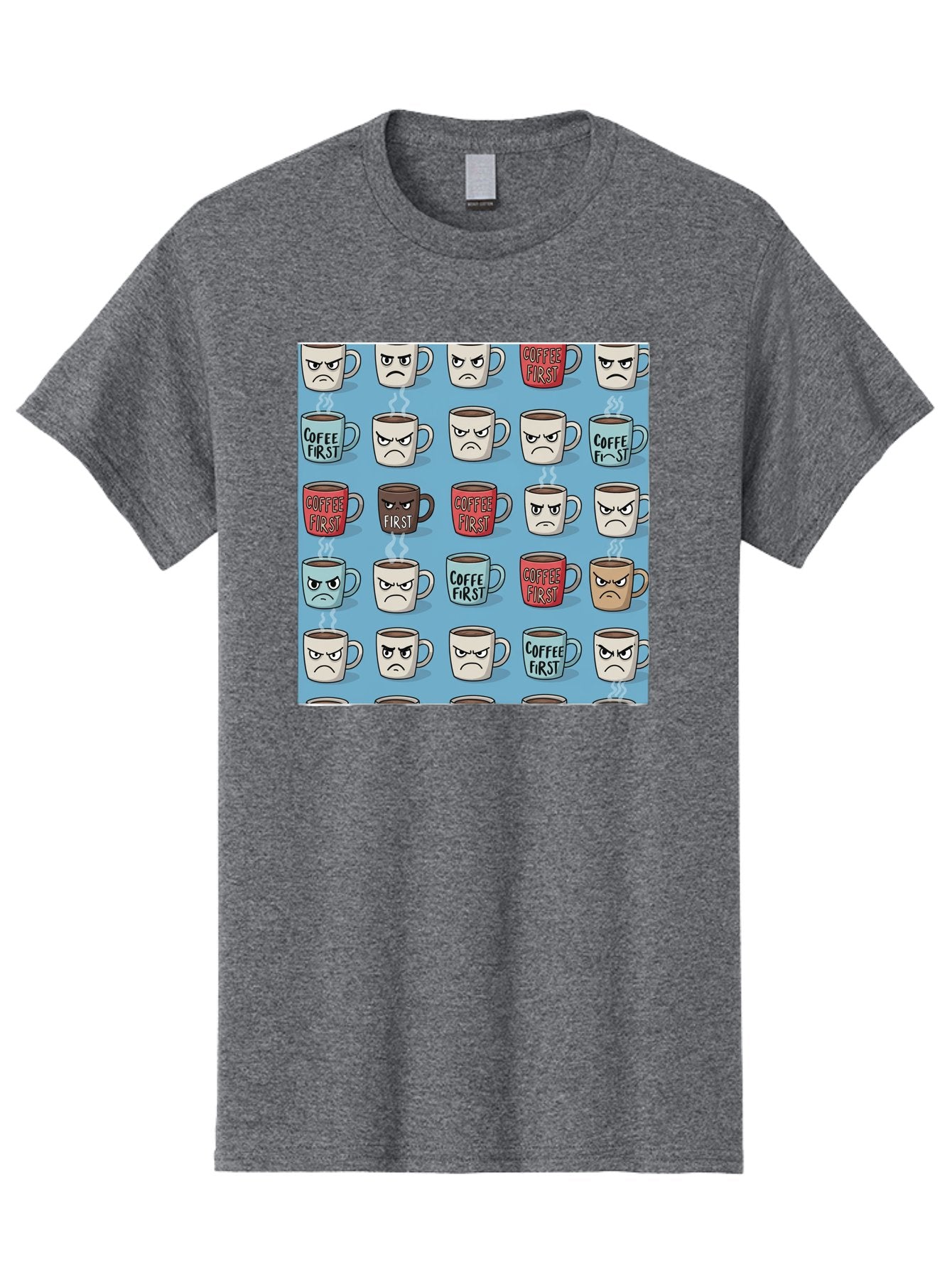 Coffee-First-1 Men'S Graphic Tee, 100% Cotton, Comfortable Casual Summer Wear, Machine Washable, Vintage Camera, Old Camera, Antique Camera, Black Camera, Classic Photography, Photography Equipment, Nostalgic Device, Film Camera, Camera Art Bak279