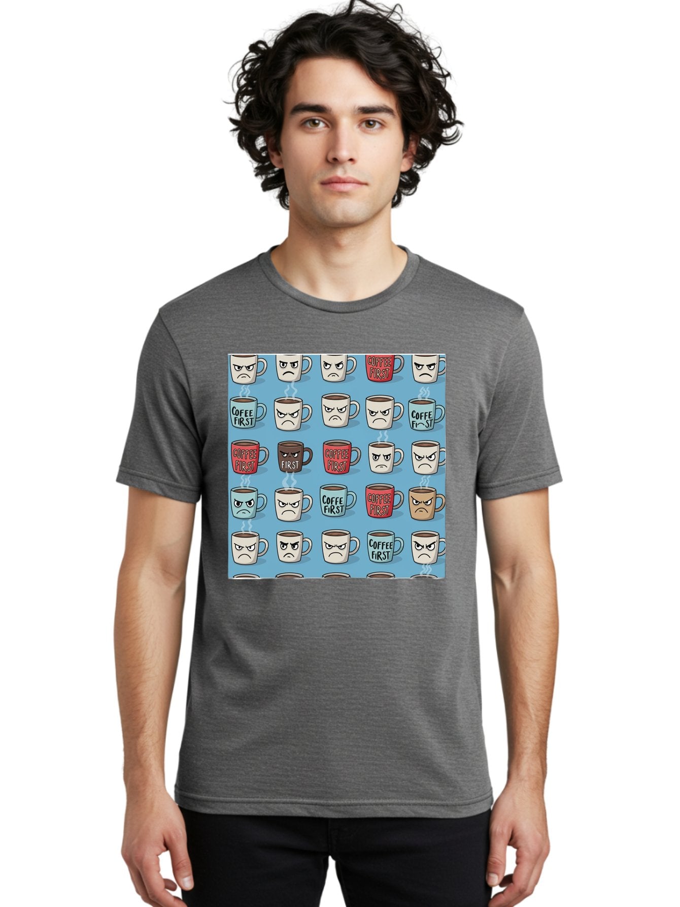 Coffee-First-1 Men'S Graphic Tee, 100% Cotton, Comfortable Casual Summer Wear, Machine Washable, Vintage Camera, Old Camera, Antique Camera, Black Camera, Classic Photography, Photography Equipment, Nostalgic Device, Film Camera, Camera Art Bak279 21