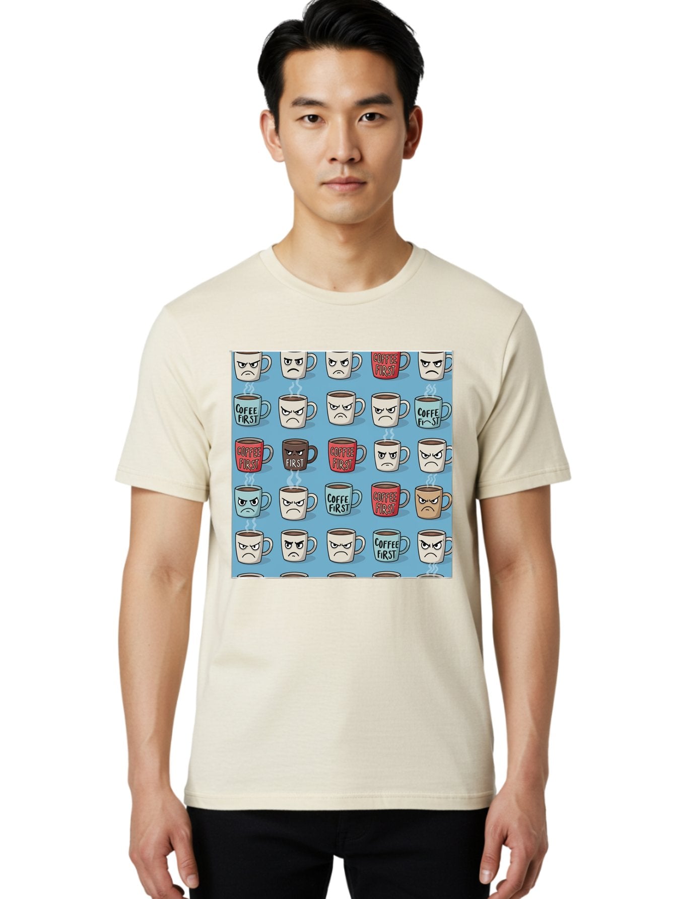 Coffee-First-1 Men'S Graphic Tee, 100% Cotton, Comfortable Casual Summer Wear, Machine Washable, Vintage Camera, Old Camera, Antique Camera, Black Camera, Classic Photography, Photography Equipment, Nostalgic Device, Film Camera, Camera Art Bak279 20