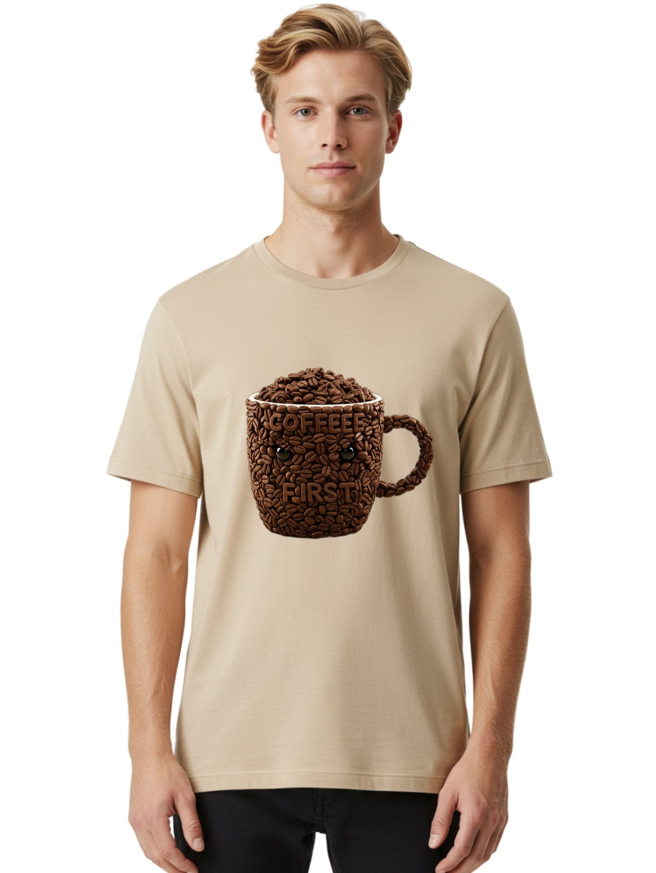 Coffee-First-2 Men'S Graphic Tee, 100% Cotton, Comfortable Casual Summer Wear, Machine Washable, Vintage Camera, Old Camera, Antique Camera, Black Camera, Classic Photography, Photography Equipment, Nostalgic Device, Film Camera, Camera Art Bak280 27