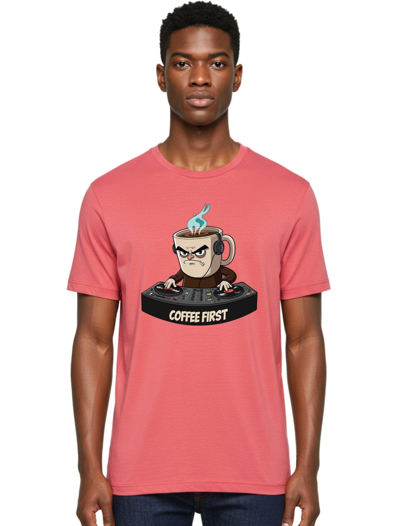 Coffee-First-3 Men'S Graphic Tee, 100% Cotton, Comfortable Casual Summer Wear, Machine Washable, Vintage Camera, Old Camera, Antique Camera, Black Camera, Classic Photography, Photography Equipment, Nostalgic Device, Film Camera, Camera Art Bak281 28