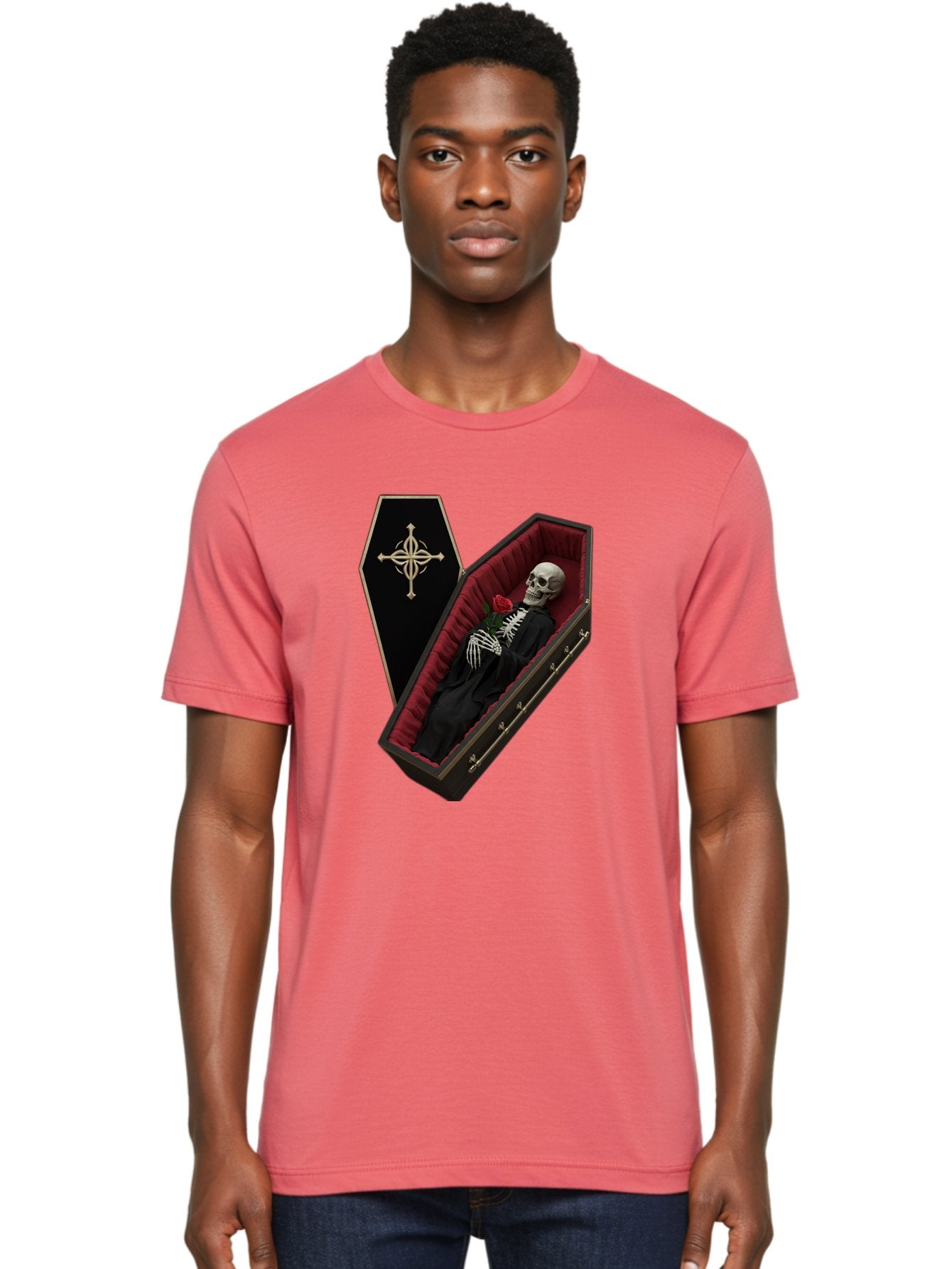 Coffin-Skeleton Men'S Graphic Tee, 100% Cotton, Comfortable Casual Summer Wear, Machine Washable, Vintage Camera, Old Camera, Antique Camera, Black Camera, Classic Photography, Photography Equipment, Nostalgic Device, Film Camera, Camera Art Bak285 23