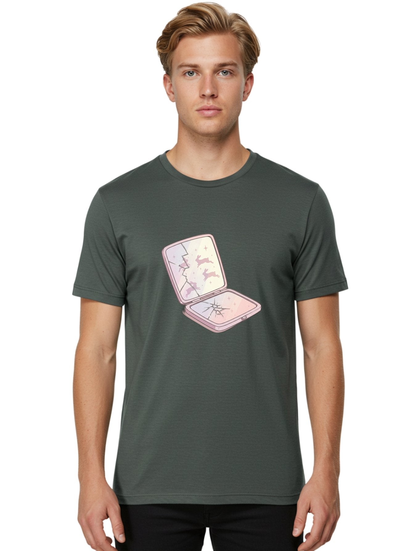 Compact-Mirror Men'S Graphic Tee, 100% Cotton, Comfortable Casual Summer Wear, Machine Washable, Vintage Camera, Old Camera, Antique Camera, Black Camera, Classic Photography, Photography Equipment, Nostalgic Device, Film Camera, Camera Art Bak290 23