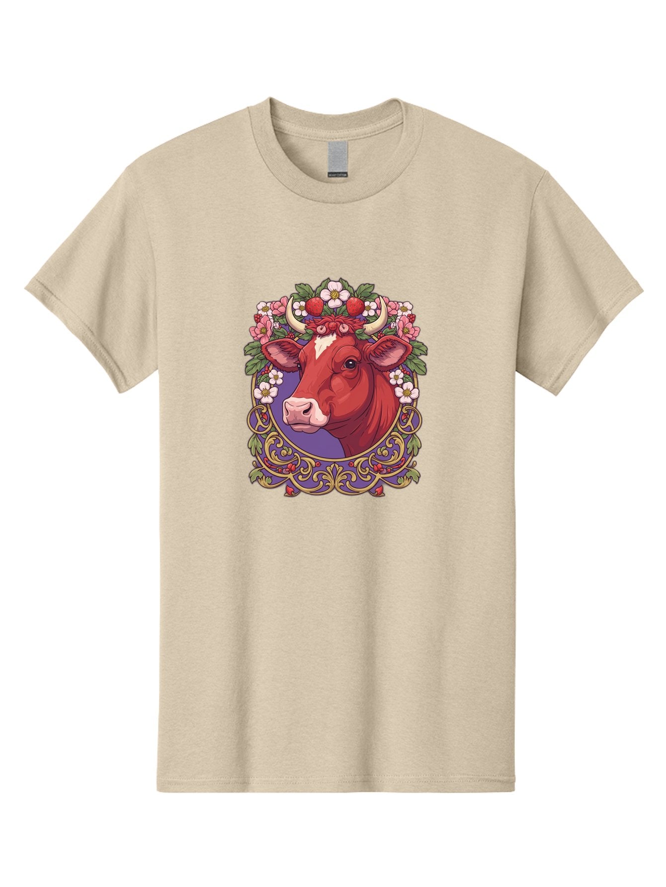 Cow-Floral-Crown Men'S Graphic Tee, 100% Cotton, Comfortable Casual Summer Wear, Machine Washable, Vintage Camera, Old Camera, Antique Camera, Black Camera, Classic Photography, Photography Equipment, Nostalgic Device, Film Camera, Camera Art Bak299