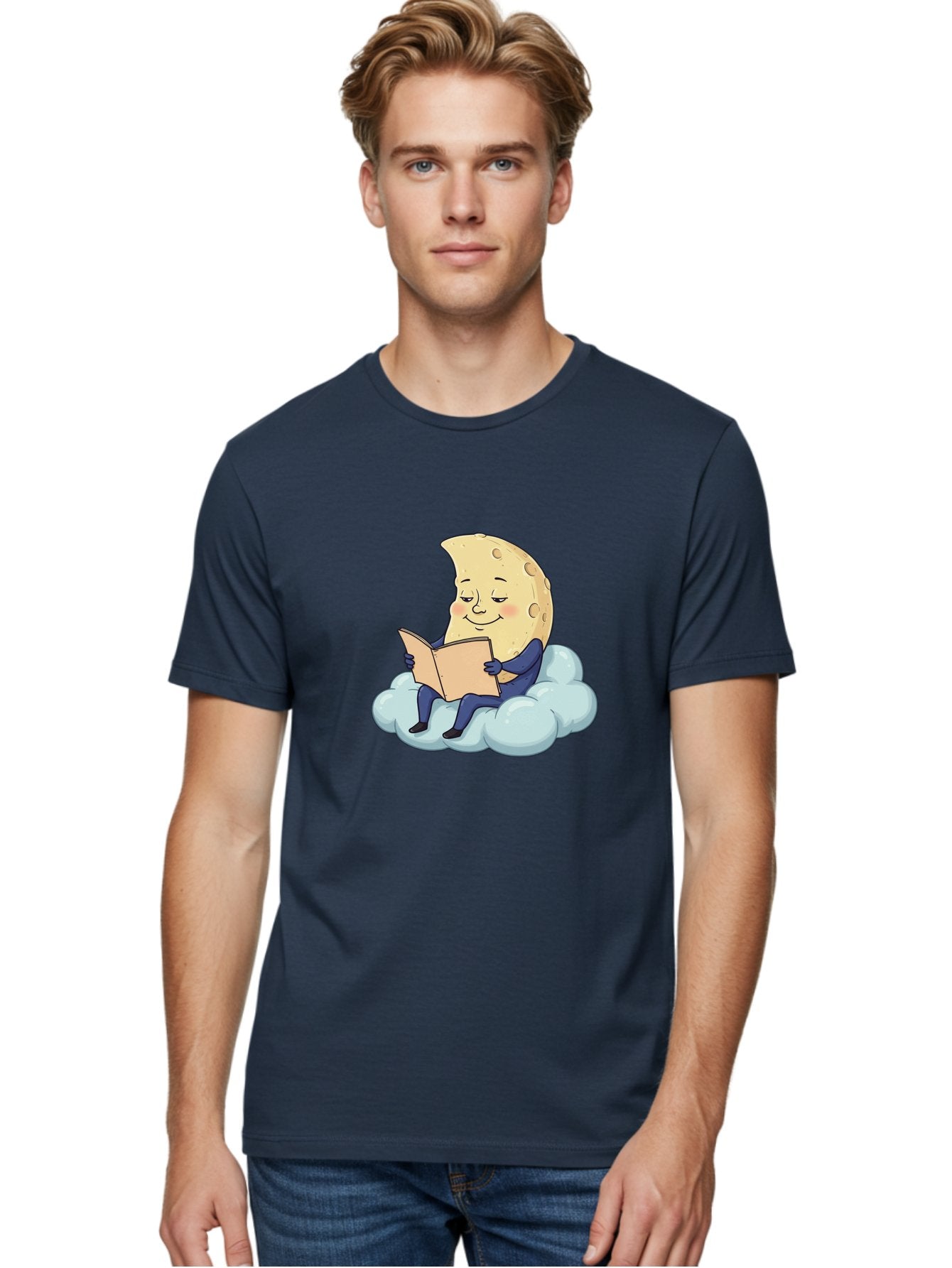 Crescent-Moon-Reading-1 Men'S Graphic Tee, 100% Cotton, Comfortable Casual Summer Wear, Machine Washable, Vintage Camera, Old Camera, Antique Camera, Black Camera, Classic Photography, Photography Equipment, Nostalgic Device, Film Camera, Bak317 23