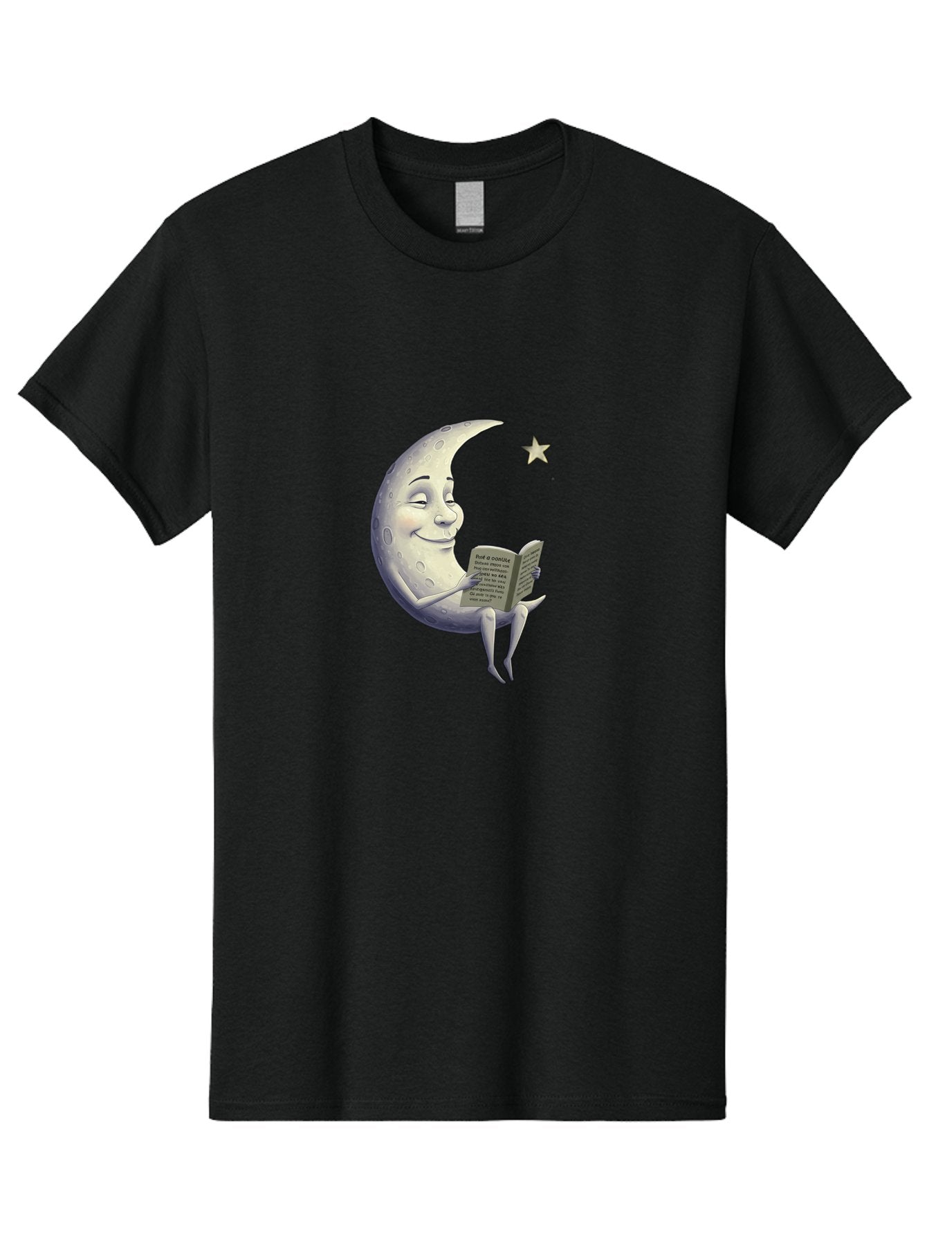 Crescent-Moon-Reading-2 Men'S Graphic Tee, 100% Cotton, Comfortable Casual Summer Wear, Machine Washable, Vintage Camera, Old Camera, Antique Camera, Black Camera, Classic Photography, Photography Equipment, Nostalgic Device, Film Camera, Bak318 12