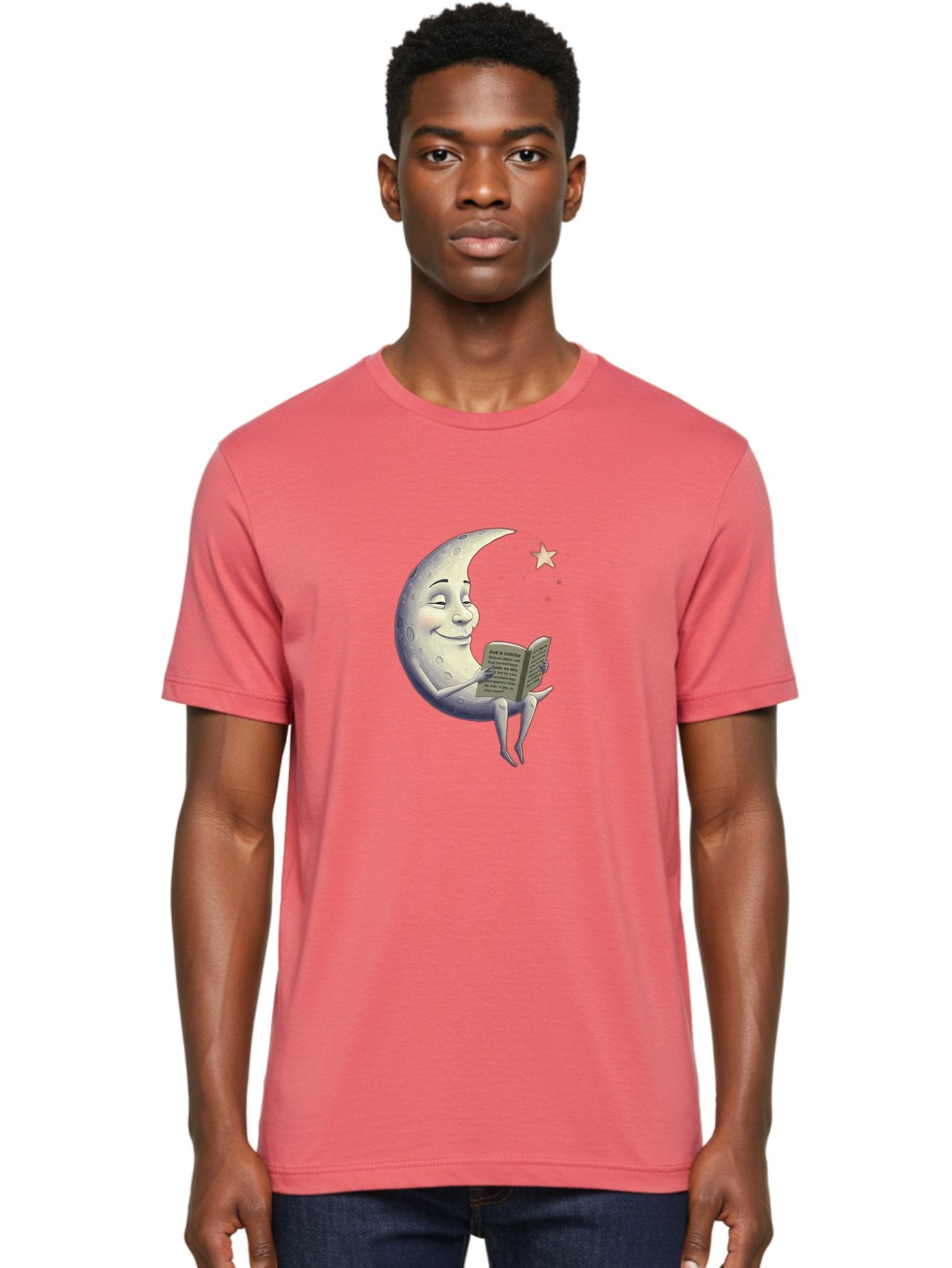 Crescent-Moon-Reading-2 Men'S Graphic Tee, 100% Cotton, Comfortable Casual Summer Wear, Machine Washable, Vintage Camera, Old Camera, Antique Camera, Black Camera, Classic Photography, Photography Equipment, Nostalgic Device, Film Camera, Bak318 26