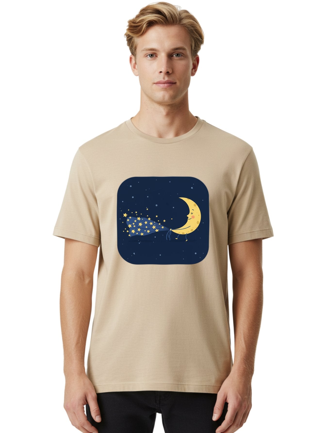 Crescent-Moon-With-Stars Men'S Graphic Tee, 100% Cotton, Comfortable Casual Summer Wear, Machine Washable, Vintage Camera, Old Camera, Antique Camera, Black Camera, Classic Photography, Photography Equipment, Nostalgic Device, Film Camera, Bak320 25