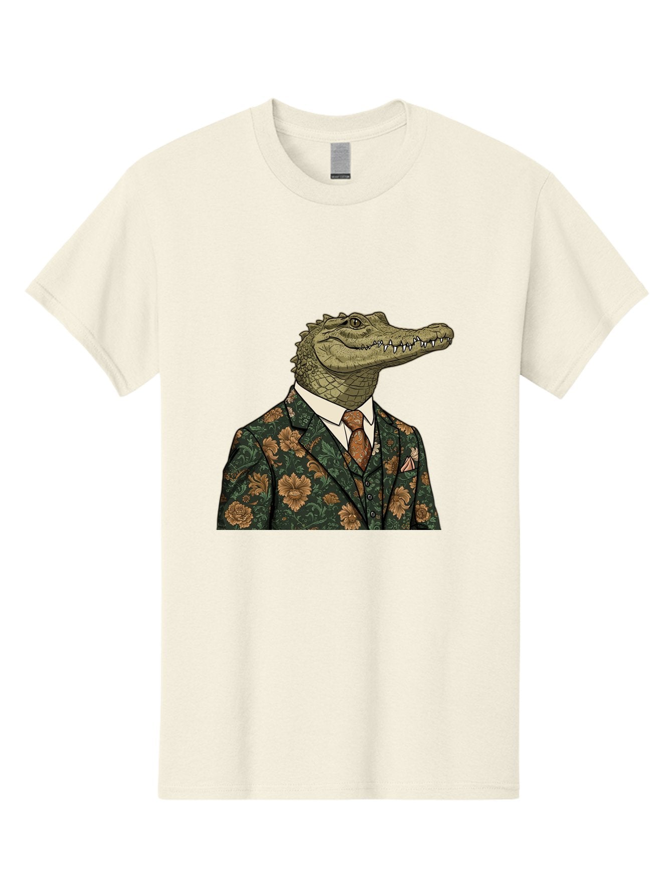 Crocodile-In-Floral-Suit Men'S Graphic Tee, 100% Cotton, Comfortable Casual Summer Wear, Machine Washable, Vintage Camera, Old Camera, Antique Camera, Black Camera, Classic Photography, Photography Equipment, Nostalgic Device, Film Camera, Bak322 12