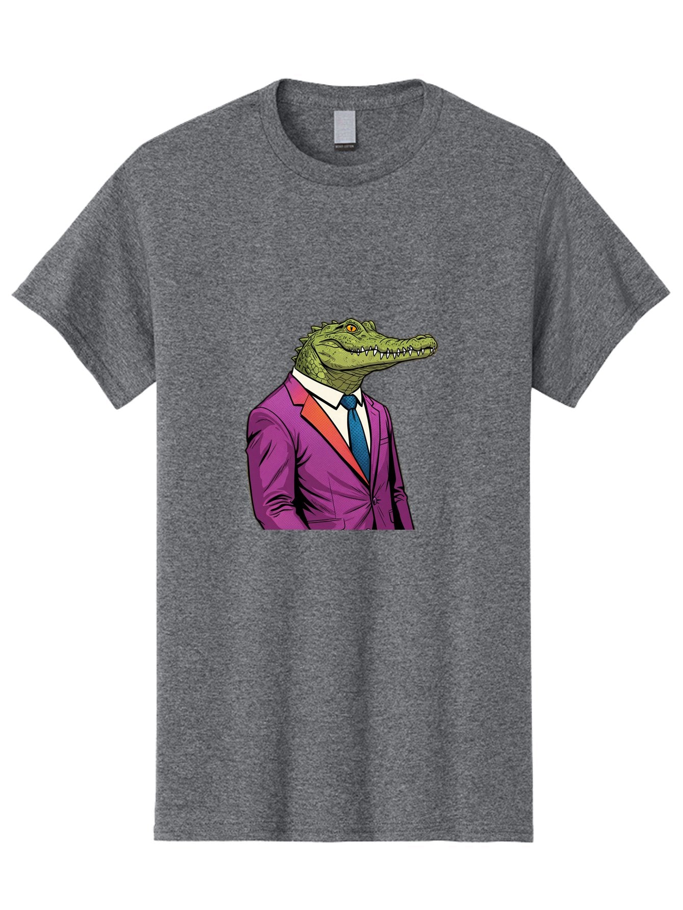 Crocodile-In-Suit-2 Men'S Graphic Tee, 100% Cotton, Comfortable Casual Summer Wear, Machine Washable, Vintage Camera, Old Camera, Antique Camera, Black Camera, Classic Photography, Photography Equipment, Nostalgic Device, Film Camera, Bak326 8