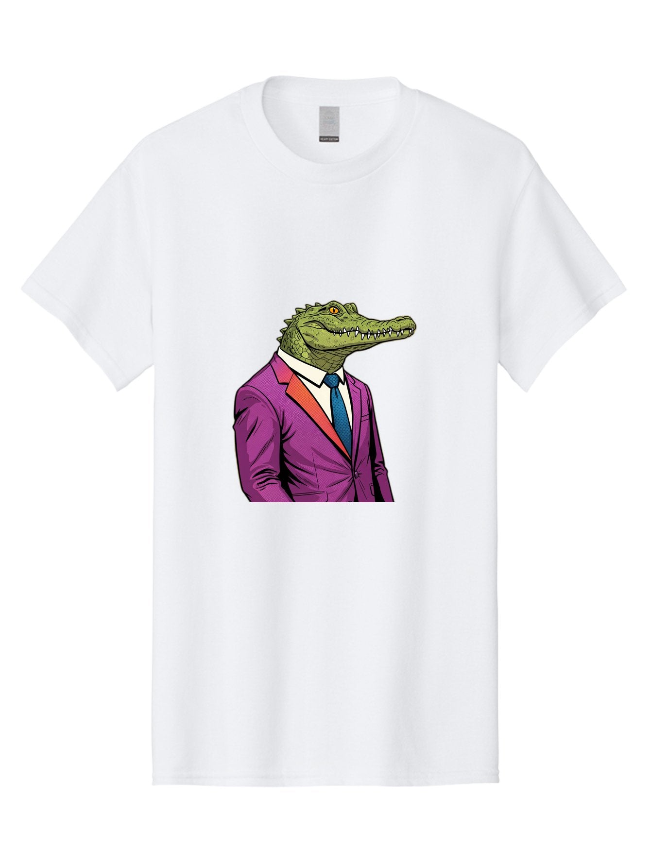 Crocodile-In-Suit-2 Men'S Graphic Tee, 100% Cotton, Comfortable Casual Summer Wear, Machine Washable, Vintage Camera, Old Camera, Antique Camera, Black Camera, Classic Photography, Photography Equipment, Nostalgic Device, Film Camera, Bak326 11