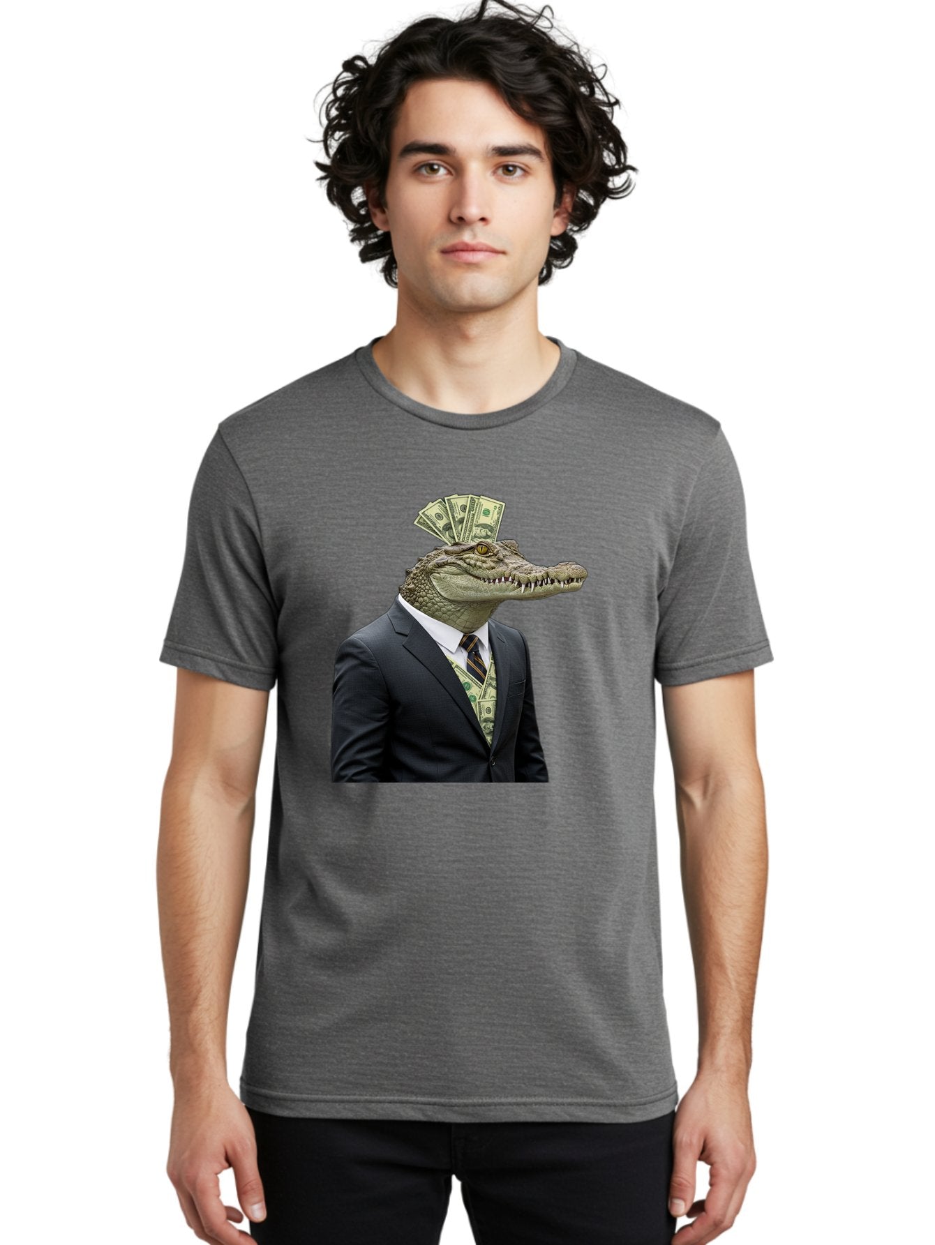 Crocodile-In-Suit-4 Men'S Graphic Tee, 100% Cotton, Comfortable Casual Summer Wear, Machine Washable, Vintage Camera, Old Camera, Antique Camera, Black Camera, Classic Photography, Photography Equipment, Nostalgic Device, Film Camera, Bak328 23