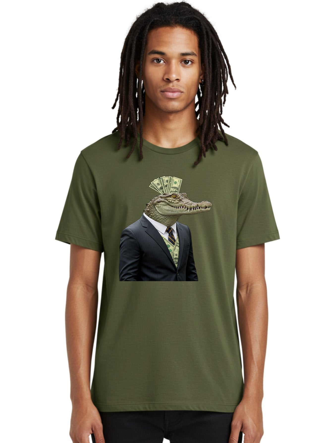 Crocodile-In-Suit-4 Men'S Graphic Tee, 100% Cotton, Comfortable Casual Summer Wear, Machine Washable, Vintage Camera, Old Camera, Antique Camera, Black Camera, Classic Photography, Photography Equipment, Nostalgic Device, Film Camera, Bak328 25