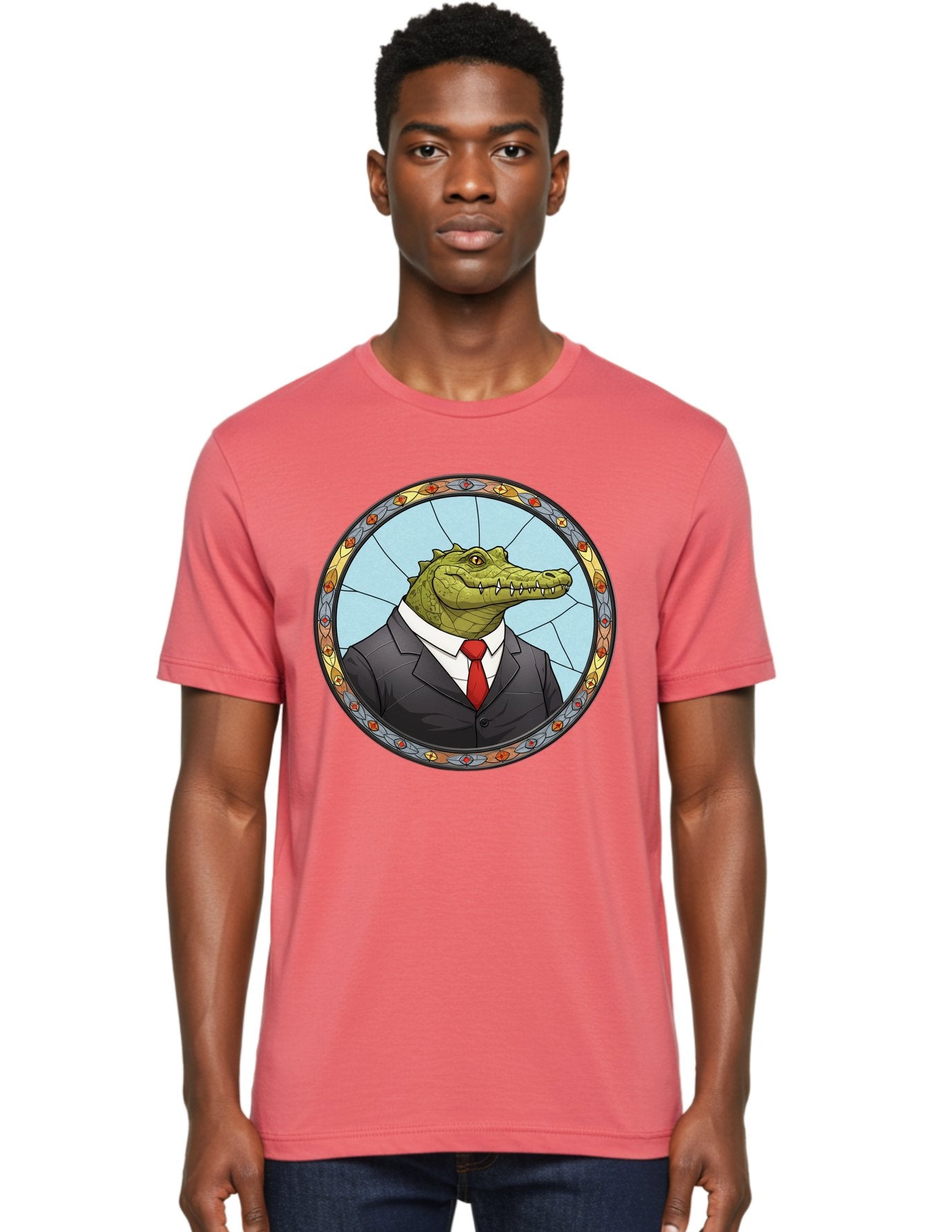 Crocodile-In-Suit-5 Men'S Graphic Tee, 100% Cotton, Comfortable Casual Summer Wear, Machine Washable, Vintage Camera, Old Camera, Antique Camera, Black Camera, Classic Photography, Photography Equipment, Nostalgic Device, Film Camera, Bak329 23