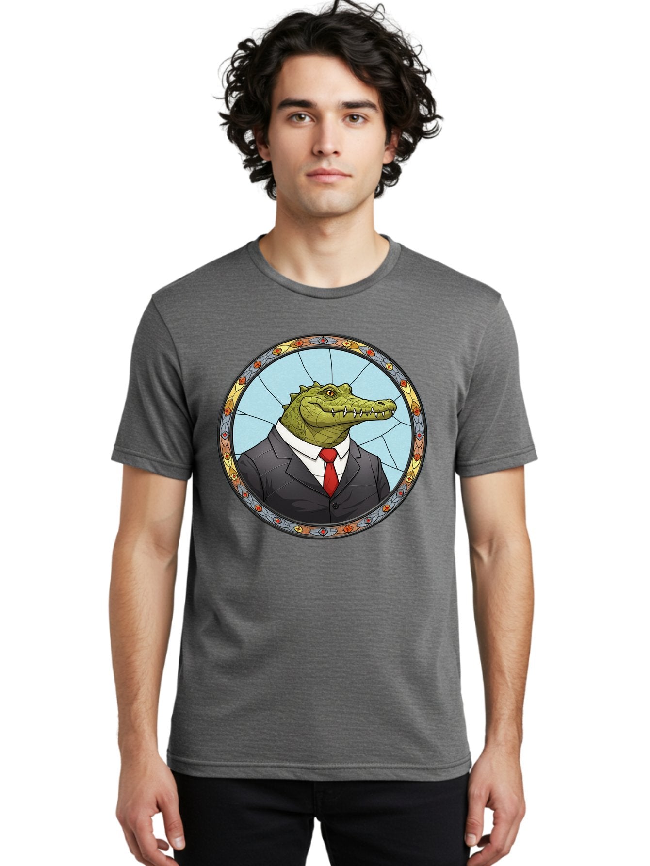 Crocodile-In-Suit-5 Men'S Graphic Tee, 100% Cotton, Comfortable Casual Summer Wear, Machine Washable, Vintage Camera, Old Camera, Antique Camera, Black Camera, Classic Photography, Photography Equipment, Nostalgic Device, Film Camera, Bak329 26