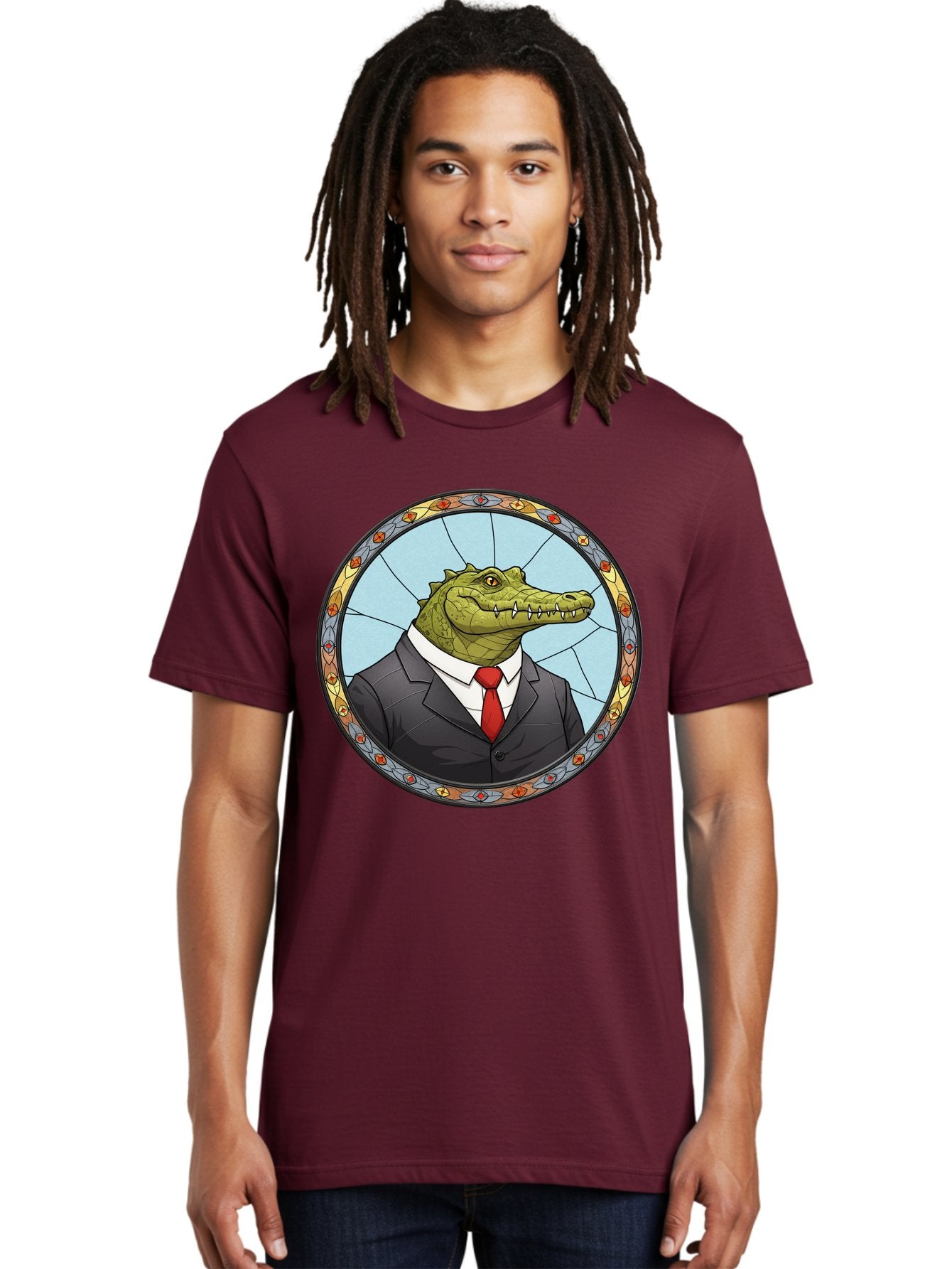 Crocodile-In-Suit-5 Men'S Graphic Tee, 100% Cotton, Comfortable Casual Summer Wear, Machine Washable, Vintage Camera, Old Camera, Antique Camera, Black Camera, Classic Photography, Photography Equipment, Nostalgic Device, Film Camera, Bak329 18