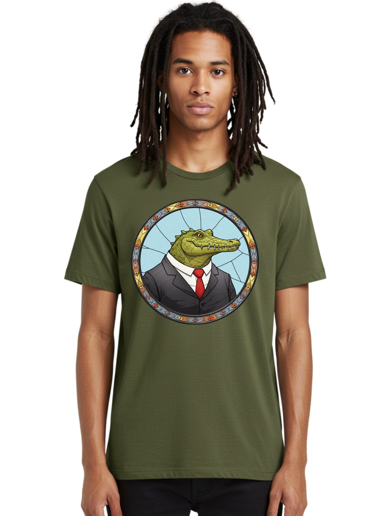 Crocodile-In-Suit-5 Men'S Graphic Tee, 100% Cotton, Comfortable Casual Summer Wear, Machine Washable, Vintage Camera, Old Camera, Antique Camera, Black Camera, Classic Photography, Photography Equipment, Nostalgic Device, Film Camera, Bak329 24