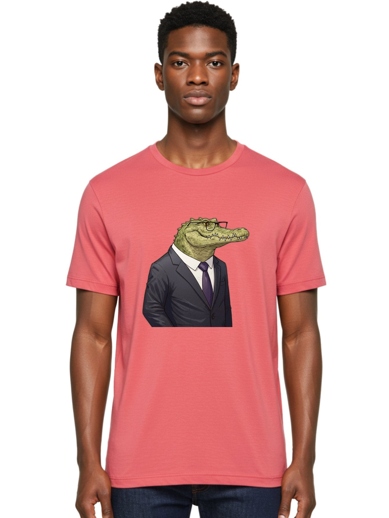 Crocodile-In-Suit-6 Men'S Graphic Tee, 100% Cotton, Comfortable Casual Summer Wear, Machine Washable, Vintage Camera, Old Camera, Antique Camera, Black Camera, Classic Photography, Photography Equipment, Nostalgic Device, Film Camera, Bak330 29