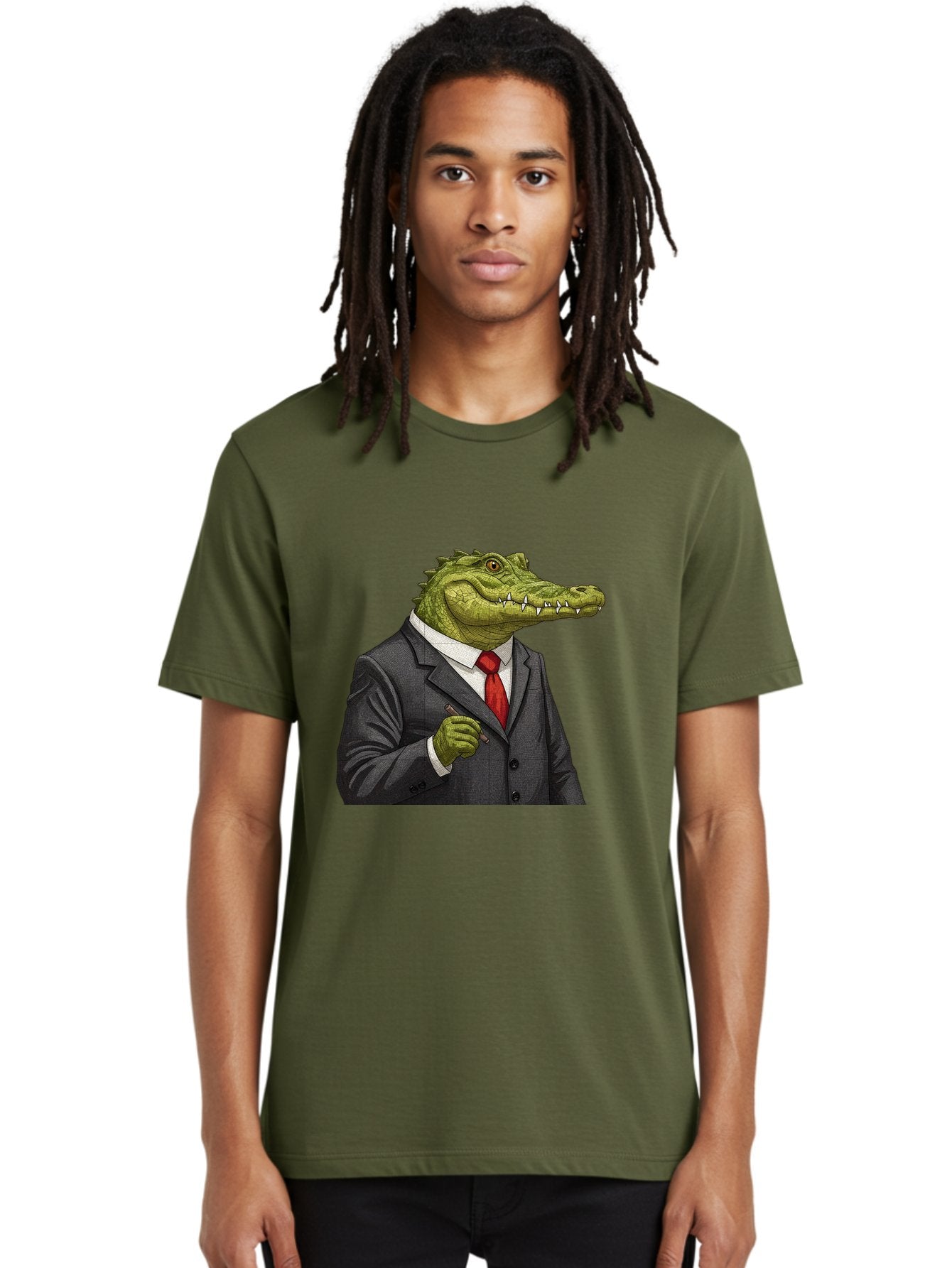 Crocodile-In-Suit-8 Men'S Graphic Tee, 100% Cotton, Comfortable Casual Summer Wear, Machine Washable, Vintage Camera, Old Camera, Antique Camera, Black Camera, Classic Photography, Photography Equipment, Nostalgic Device, Film Camera, Bak332 21