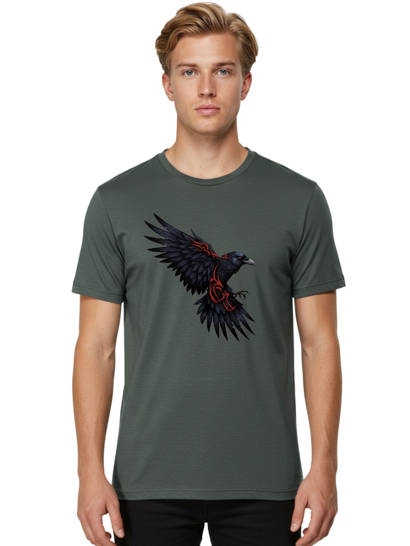 Crow-With-Tribal-Art Men'S Graphic Tee, 100% Cotton, Comfortable Casual Summer Wear, Machine Washable, Vintage Camera, Old Camera, Antique Camera, Black Camera, Classic Photography, Photography Equipment, Nostalgic Device, Film Camera, Bak339 19