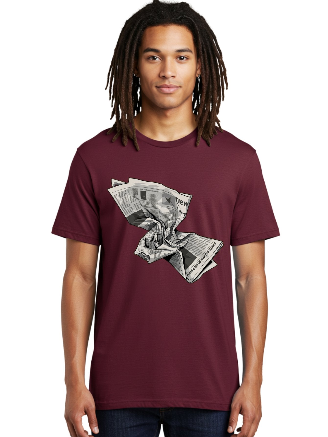 Crumpled-Newspaper-1 Men'S Graphic Tee, 100% Cotton, Comfortable Casual Summer Wear, Machine Washable, Vintage Camera, Old Camera, Antique Camera, Black Camera, Classic Photography, Photography Equipment, Nostalgic Device, Film Camera, Bak341 26