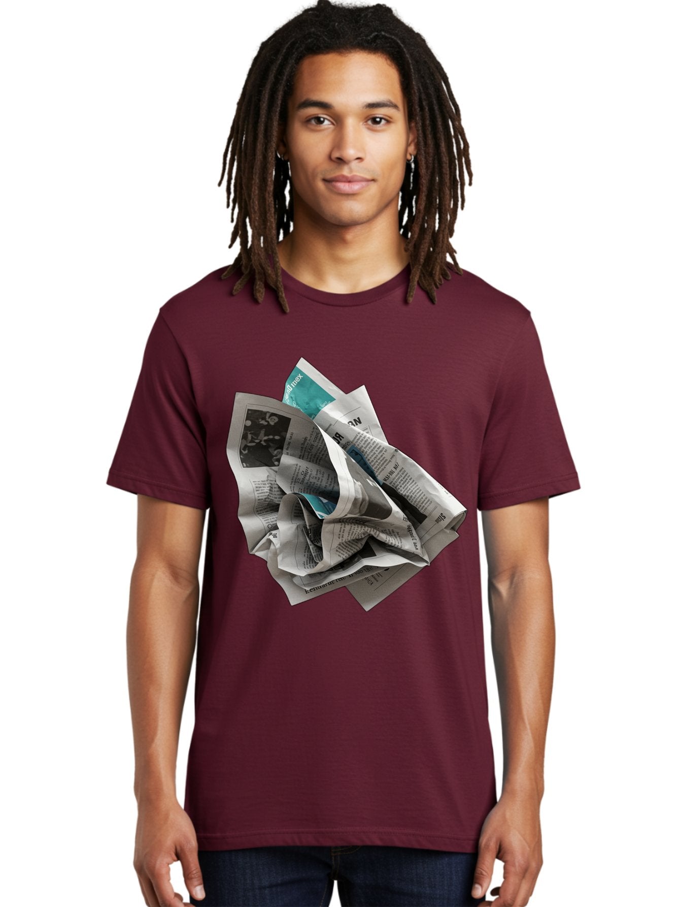 Crumpled-Newspaper-2 Men'S Graphic Tee, 100% Cotton, Comfortable Casual Summer Wear, Machine Washable, Vintage Camera, Old Camera, Antique Camera, Black Camera, Classic Photography, Photography Equipment, Nostalgic Device, Film Camera, Bak342 18