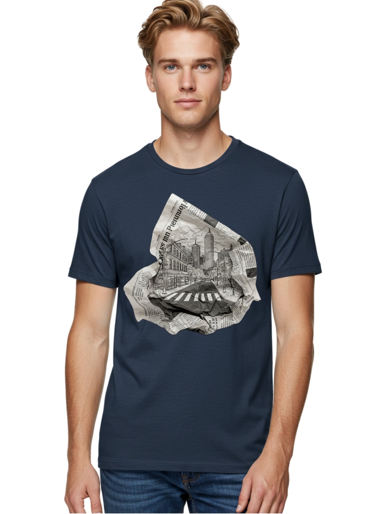 Crumpled-Newspaper-3 Men'S Graphic Tee, 100% Cotton, Comfortable Casual Summer Wear, Machine Washable, Vintage Camera, Old Camera, Antique Camera, Black Camera, Classic Photography, Photography Equipment, Nostalgic Device, Film Camera, Bak343 27