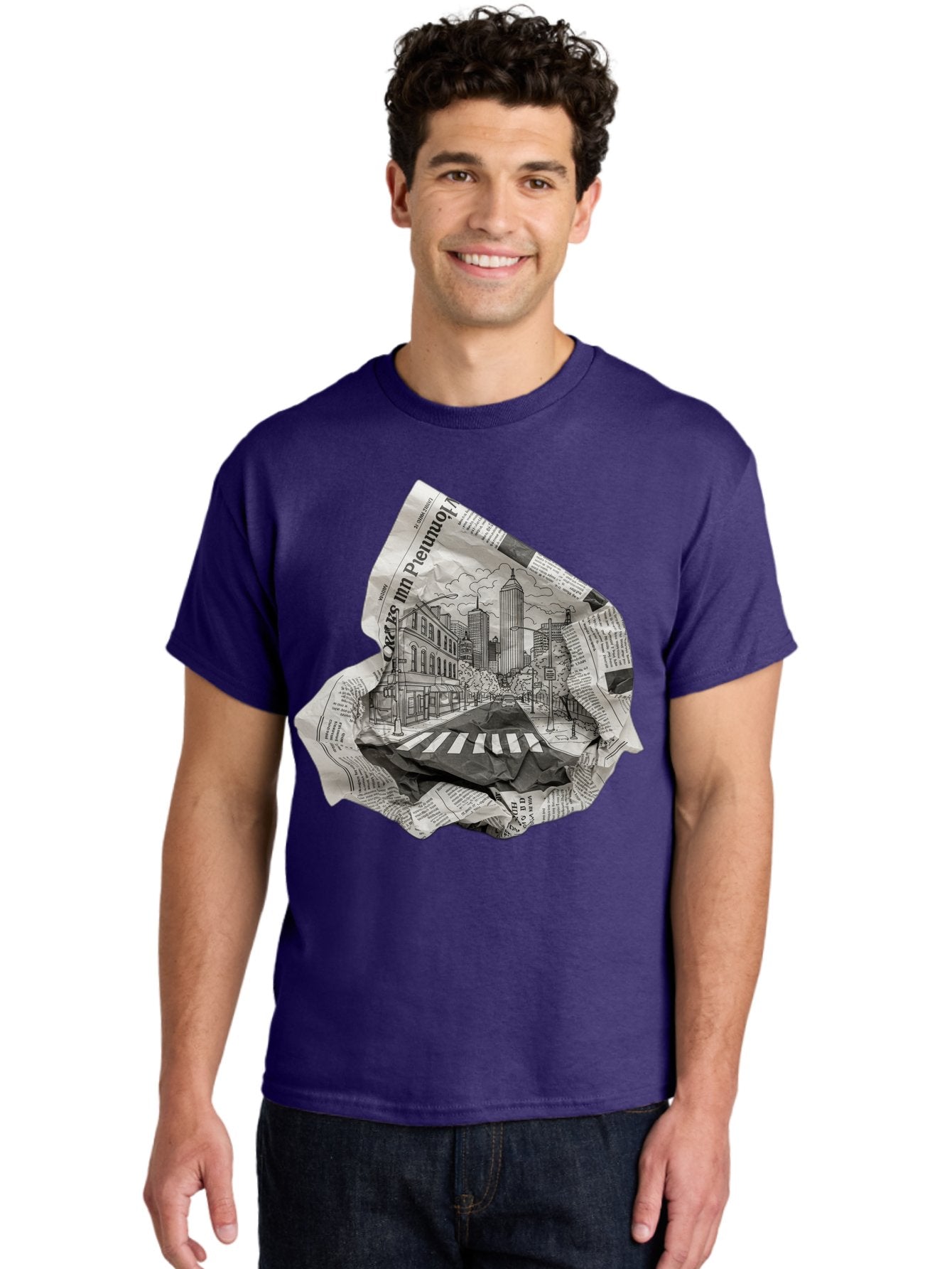 Crumpled-Newspaper-3 Men'S Graphic Tee, 100% Cotton, Comfortable Casual Summer Wear, Machine Washable, Vintage Camera, Old Camera, Antique Camera, Black Camera, Classic Photography, Photography Equipment, Nostalgic Device, Film Camera, Bak343 16