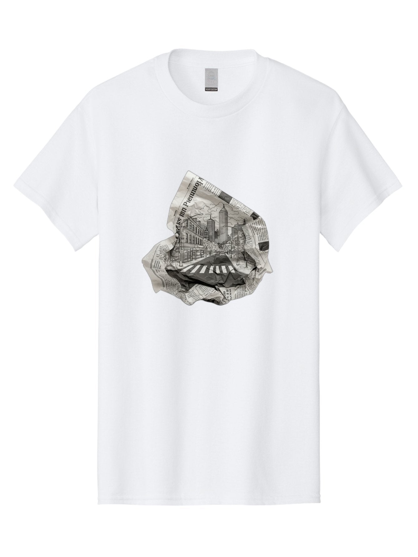 Crumpled-Newspaper-3 Men'S Graphic Tee, 100% Cotton, Comfortable Casual Summer Wear, Machine Washable, Vintage Camera, Old Camera, Antique Camera, Black Camera, Classic Photography, Photography Equipment, Nostalgic Device, Film Camera, Bak343