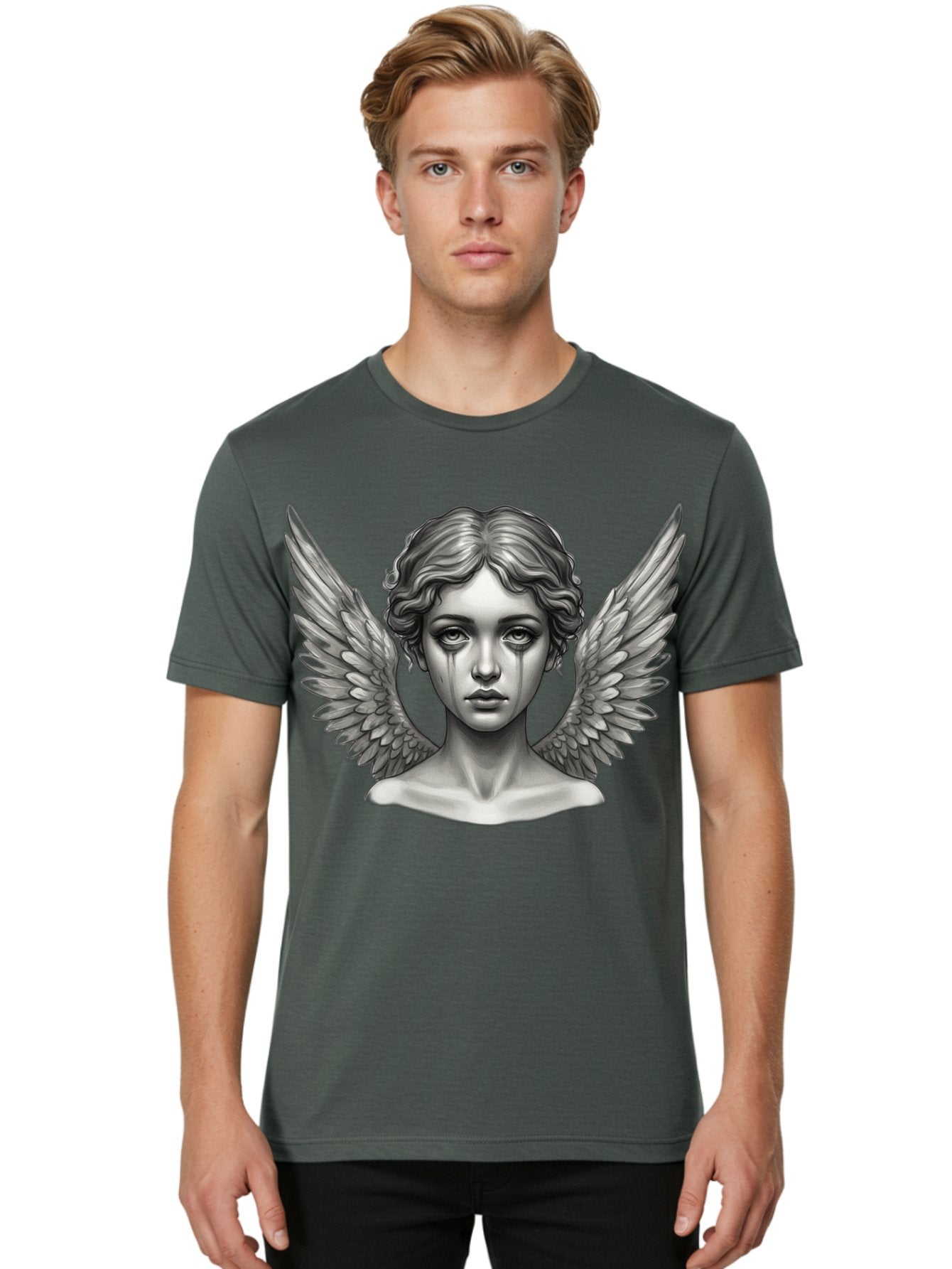 Crying-Angel-Statue Men'S Graphic Tee, 100% Cotton, Comfortable Casual Summer Wear, Machine Washable, Vintage Camera, Old Camera, Antique Camera, Black Camera, Classic Photography, Photography Equipment, Nostalgic Device, Film Camera, Bak345 27