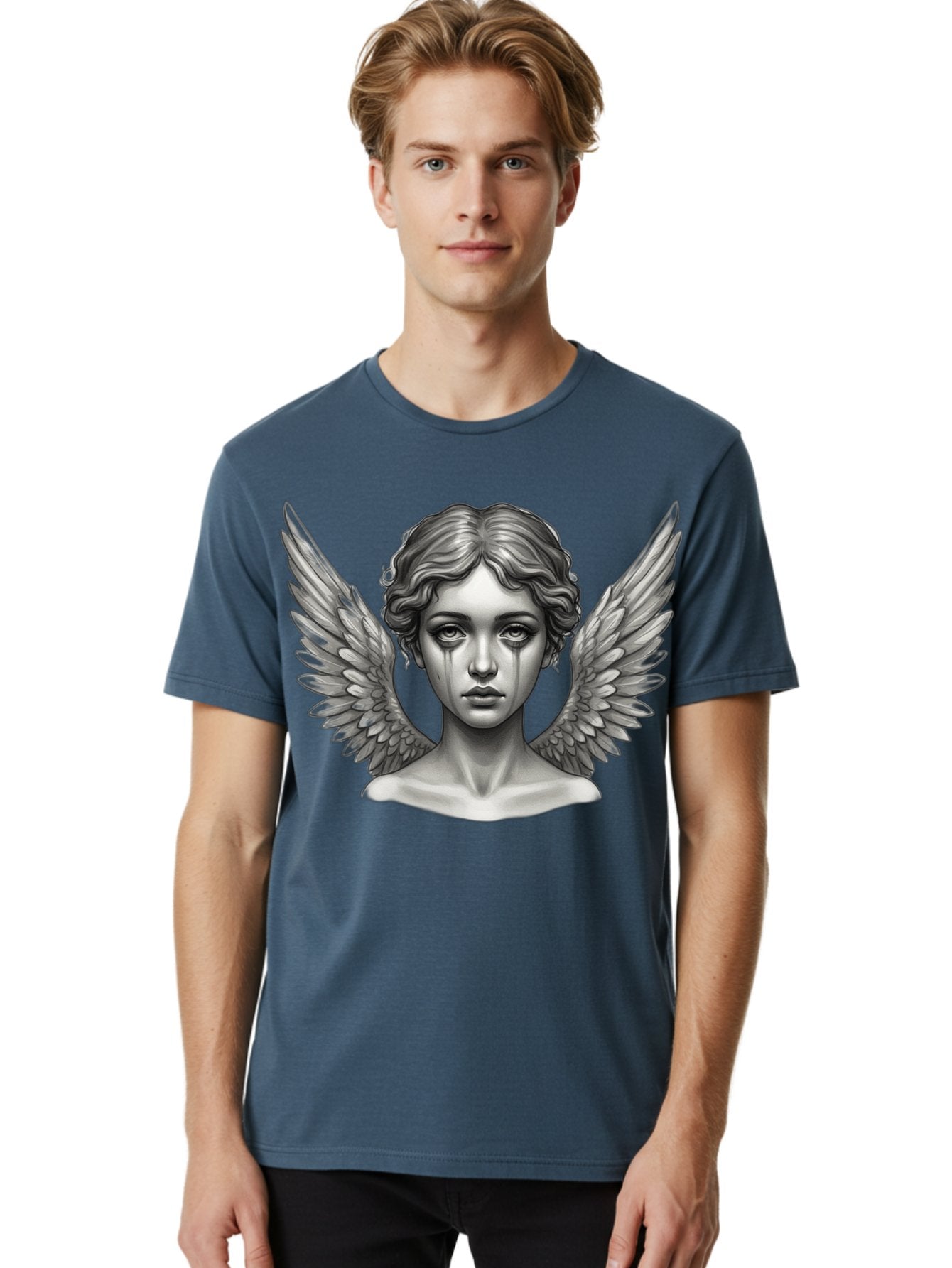 Crying-Angel-Statue Men'S Graphic Tee, 100% Cotton, Comfortable Casual Summer Wear, Machine Washable, Vintage Camera, Old Camera, Antique Camera, Black Camera, Classic Photography, Photography Equipment, Nostalgic Device, Film Camera, Bak345 17