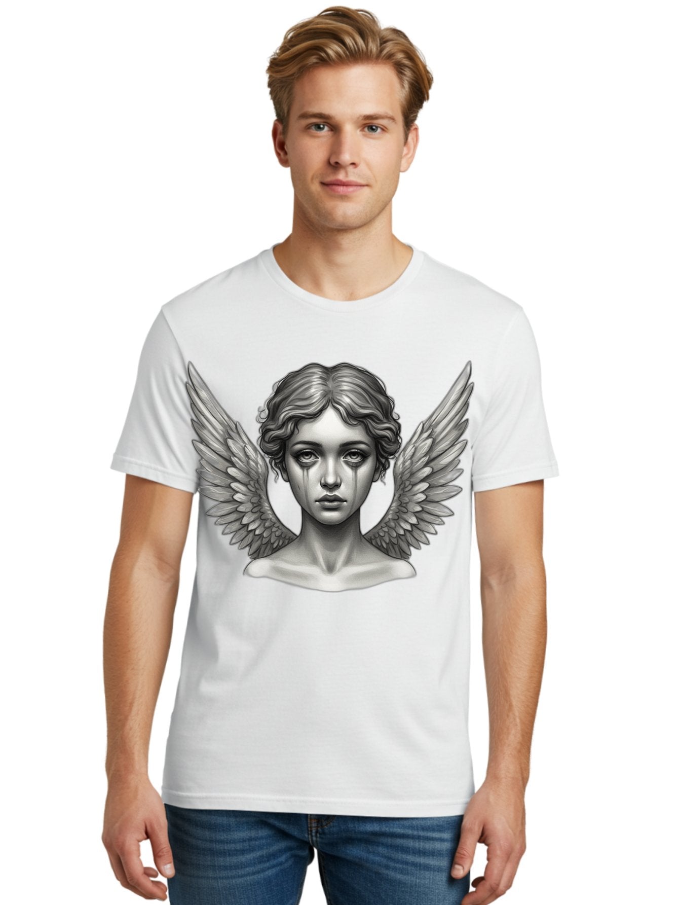 Crying-Angel-Statue Men'S Graphic Tee, 100% Cotton, Comfortable Casual Summer Wear, Machine Washable, Vintage Camera, Old Camera, Antique Camera, Black Camera, Classic Photography, Photography Equipment, Nostalgic Device, Film Camera, Bak345 24
