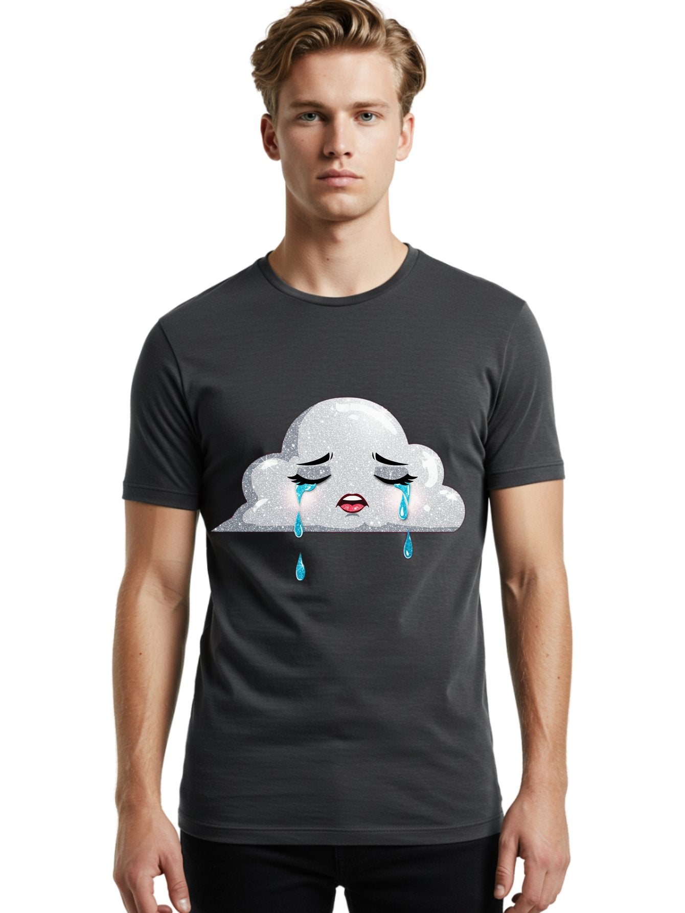 Crying-Cloud-3 Men'S Graphic Tee, 100% Cotton, Comfortable Casual Summer Wear, Machine Washable, Vintage Camera, Old Camera, Antique Camera, Black Camera, Classic Photography, Photography Equipment, Nostalgic Device, Film Camera, Camera Art Bak350 20