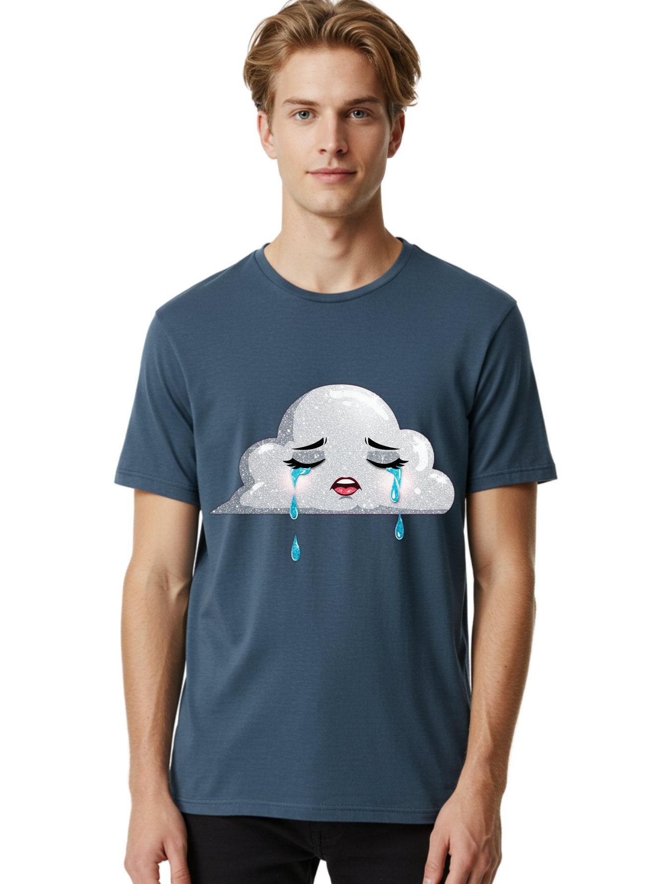 Crying-Cloud-3 Men'S Graphic Tee, 100% Cotton, Comfortable Casual Summer Wear, Machine Washable, Vintage Camera, Old Camera, Antique Camera, Black Camera, Classic Photography, Photography Equipment, Nostalgic Device, Film Camera, Camera Art Bak350 28