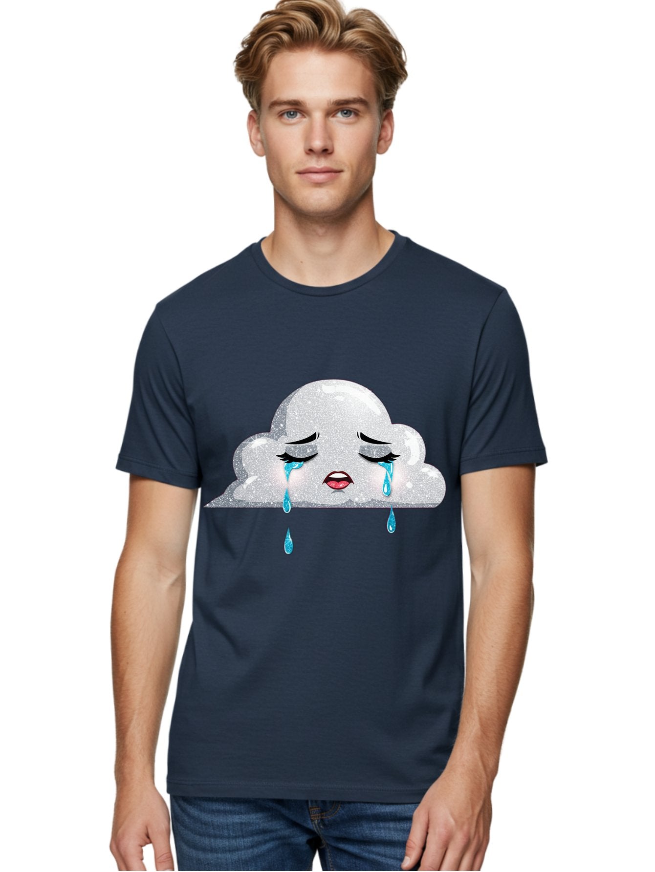 Crying-Cloud-3 Men'S Graphic Tee, 100% Cotton, Comfortable Casual Summer Wear, Machine Washable, Vintage Camera, Old Camera, Antique Camera, Black Camera, Classic Photography, Photography Equipment, Nostalgic Device, Film Camera, Camera Art Bak350 24