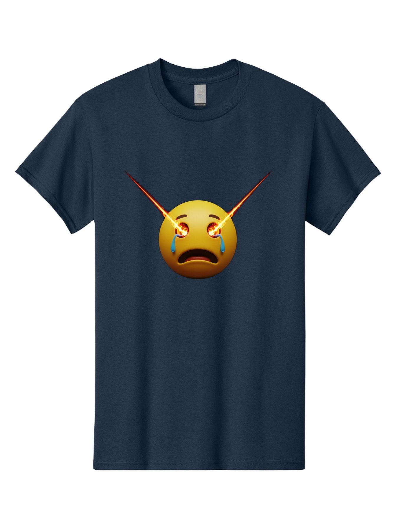 Crying-Emoji-With-Laser-Eyes Men'S Graphic Tee, 100% Cotton, Comfortable Casual Summer Wear, Machine Washable, Vintage Camera, Old Camera, Antique Camera, Black Camera, Classic Photography, Photography Equipment, Nostalgic Device, Film Camera, Bak356