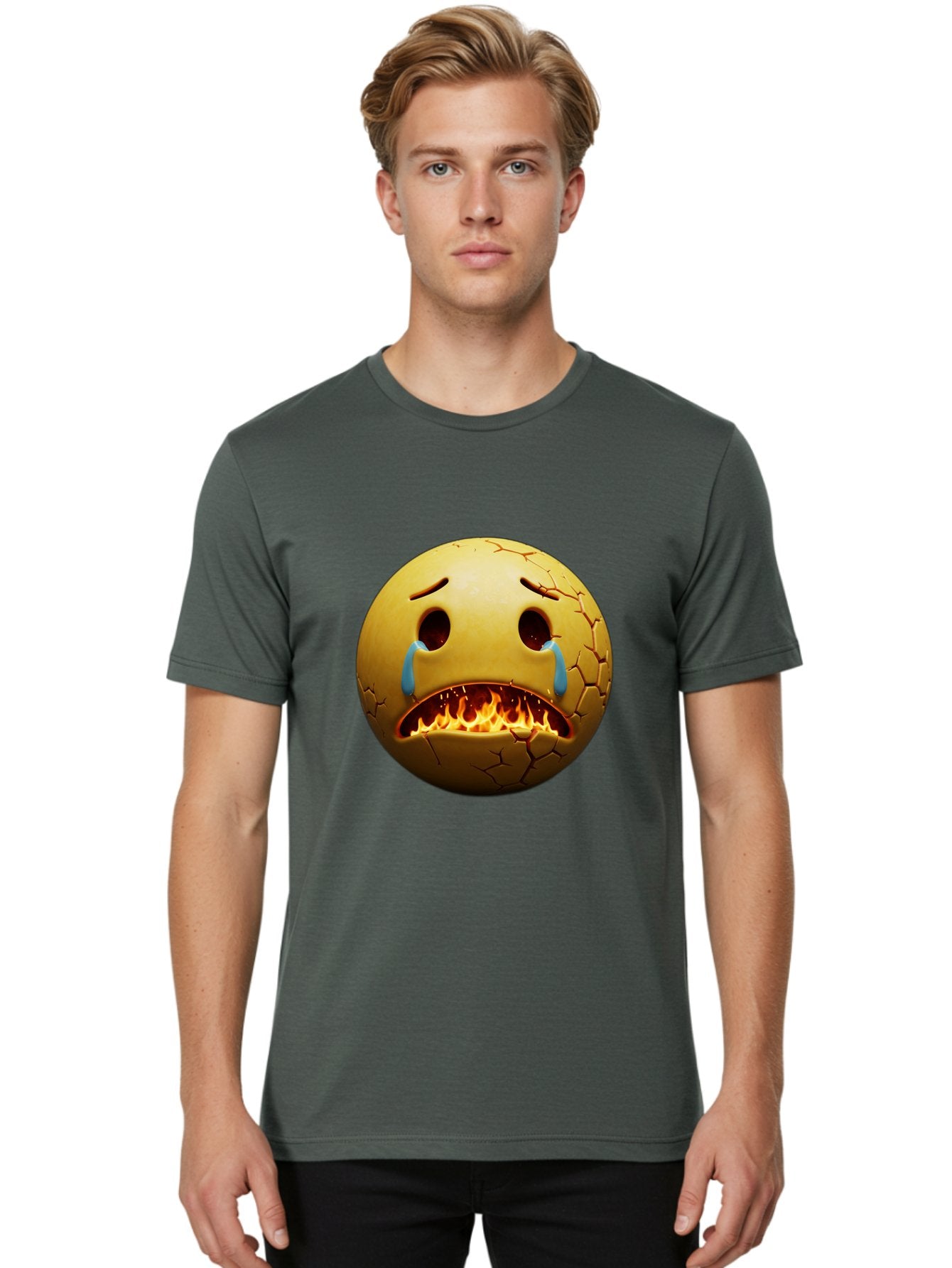 Crying-Flaming-Emoji Men'S Graphic Tee, 100% Cotton, Comfortable Casual Summer Wear, Machine Washable, Vintage Camera, Old Camera, Antique Camera, Black Camera, Classic Photography, Photography Equipment, Nostalgic Device, Film Camera, Bak359 19