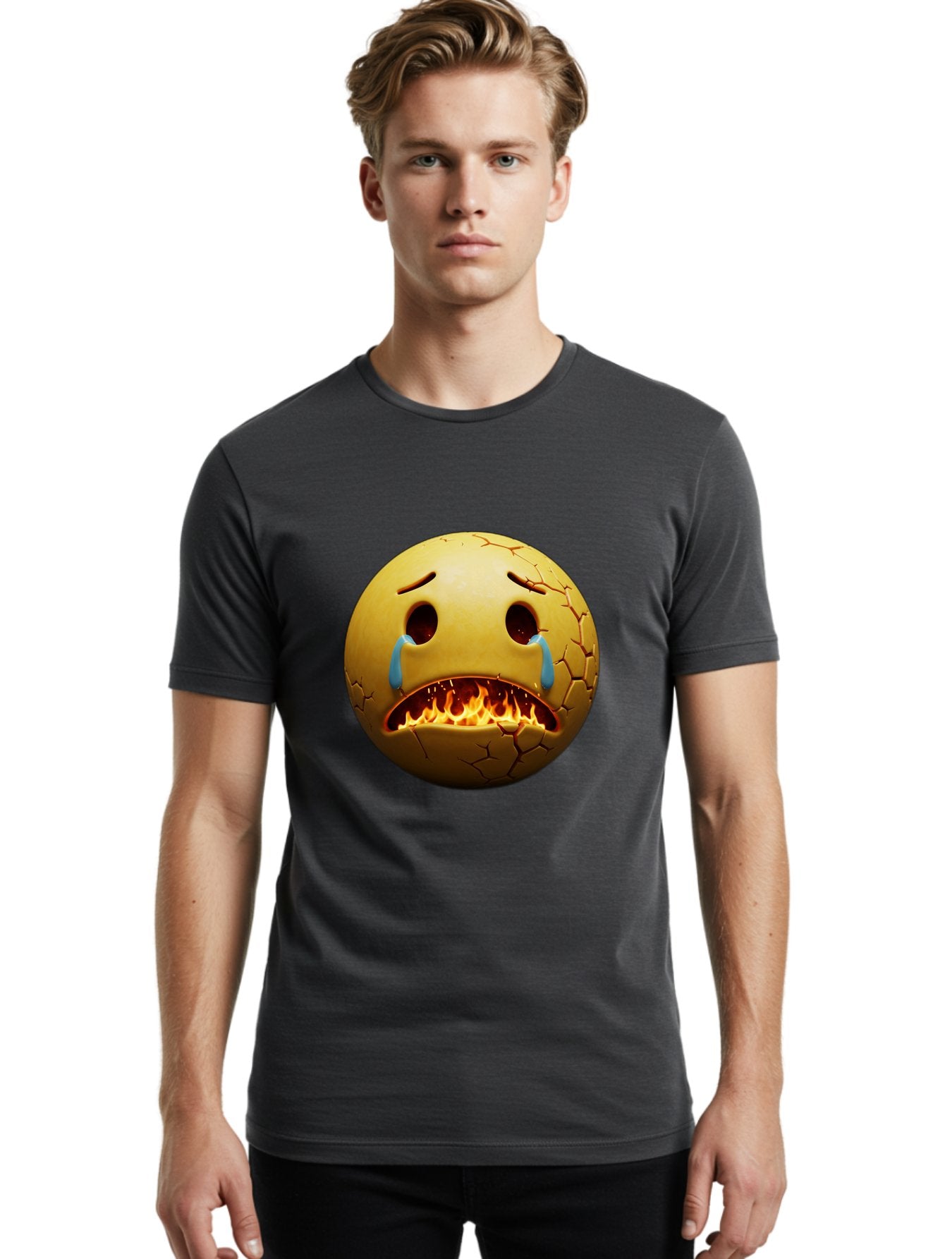 Crying-Flaming-Emoji Men'S Graphic Tee, 100% Cotton, Comfortable Casual Summer Wear, Machine Washable, Vintage Camera, Old Camera, Antique Camera, Black Camera, Classic Photography, Photography Equipment, Nostalgic Device, Film Camera, Bak359 29