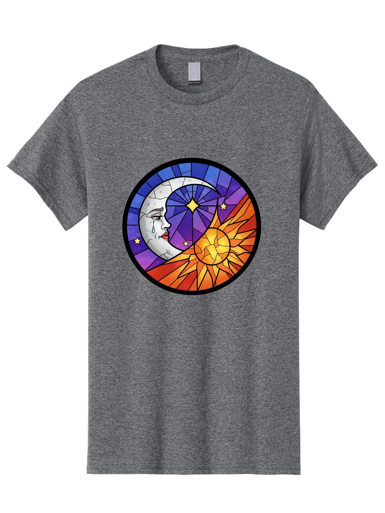 Crying-Moon-Stained-Glass Men'S Graphic Tee, 100% Cotton, Comfortable Casual Summer Wear, Machine Washable, Vintage Camera, Old Camera, Antique Camera, Black Camera, Classic Photography, Photography Equipment, Nostalgic Device, Film Camera, Bak361