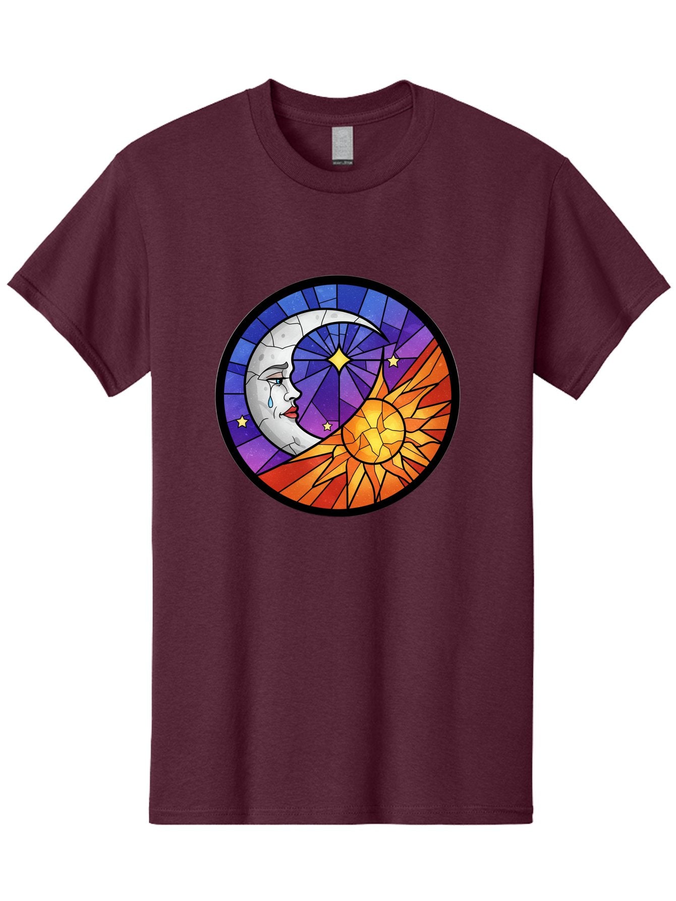 Crying-Moon-Stained-Glass Men'S Graphic Tee, 100% Cotton, Comfortable Casual Summer Wear, Machine Washable, Vintage Camera, Old Camera, Antique Camera, Black Camera, Classic Photography, Photography Equipment, Nostalgic Device, Film Camera, Bak361