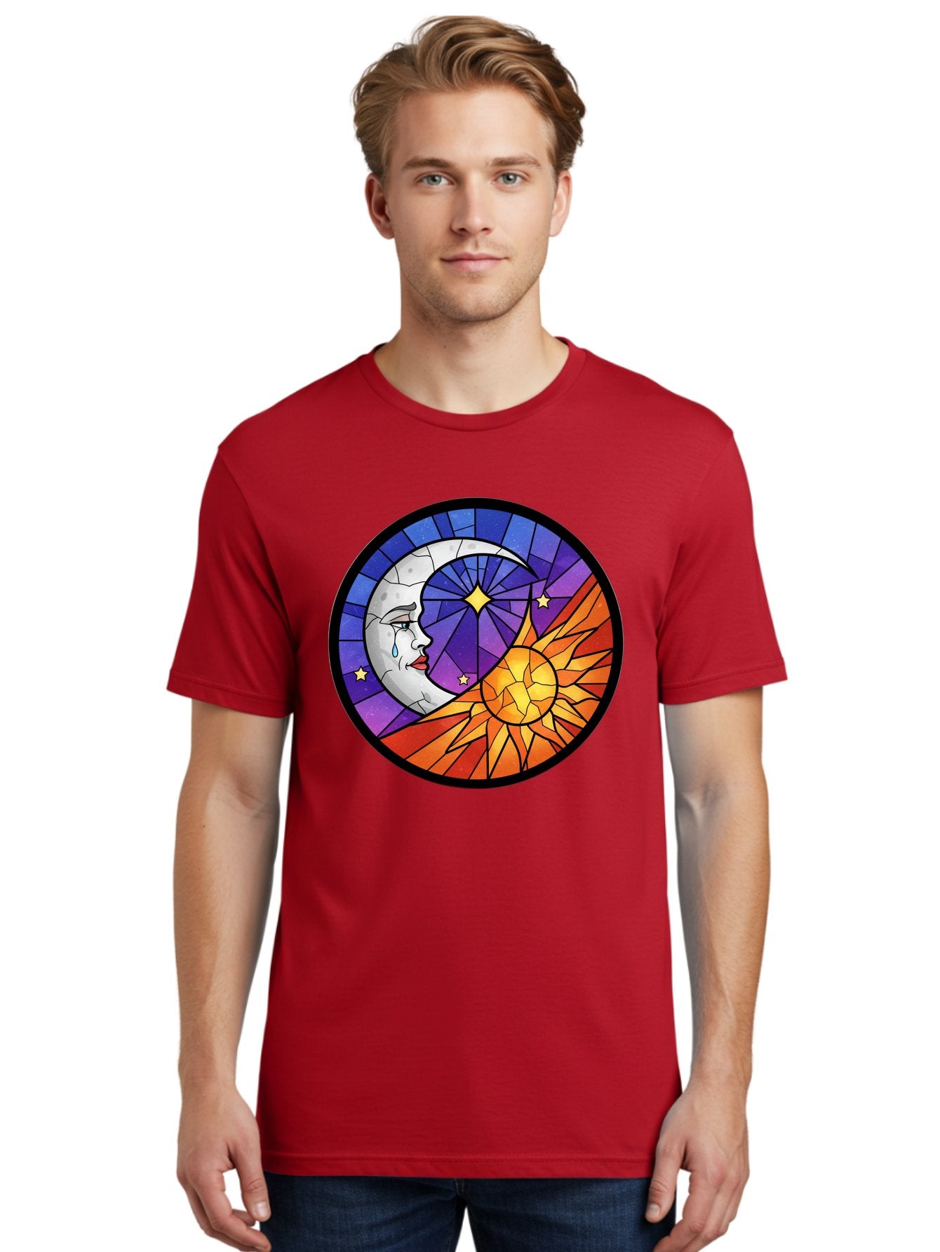 Crying-Moon-Stained-Glass Men'S Graphic Tee, 100% Cotton, Comfortable Casual Summer Wear, Machine Washable, Vintage Camera, Old Camera, Antique Camera, Black Camera, Classic Photography, Photography Equipment, Nostalgic Device, Film Camera, Bak361 23