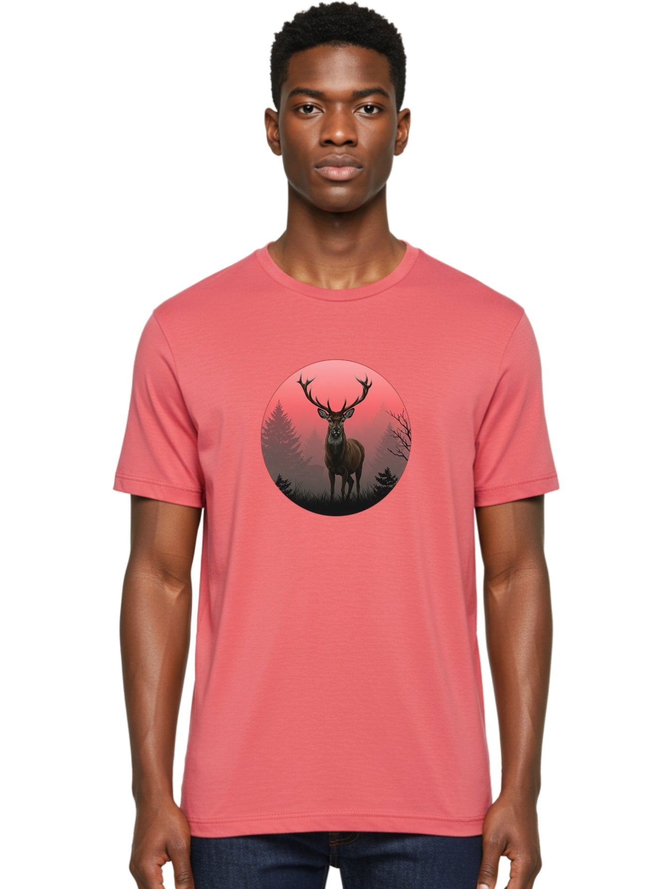 Deer-In-Forest Men'S Graphic Tee, 100% Cotton, Comfortable Casual Summer Wear, Machine Washable, Vintage Camera, Old Camera, Antique Camera, Black Camera, Classic Photography, Photography Equipment, Nostalgic Device, Film Camera, Camera Art Bak402 23