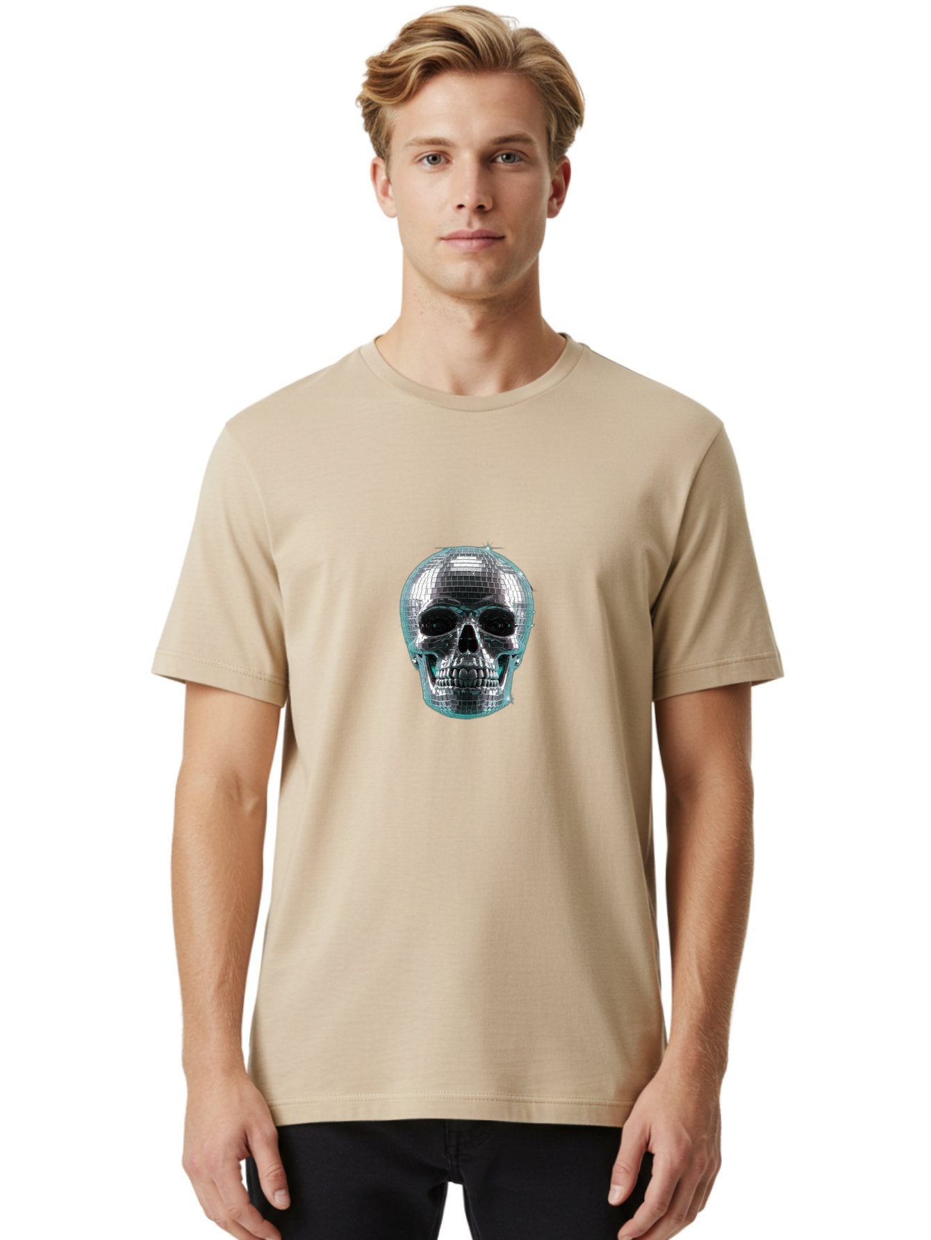 Disco-Ball-Skull-2 Men'S Graphic Tee, 100% Cotton, Comfortable Casual Summer Wear, Machine Washable, Vintage Camera, Old Camera, Antique Camera, Black Camera, Classic Photography, Photography Equipment, Nostalgic Device, Film Camera, Bak422 29
