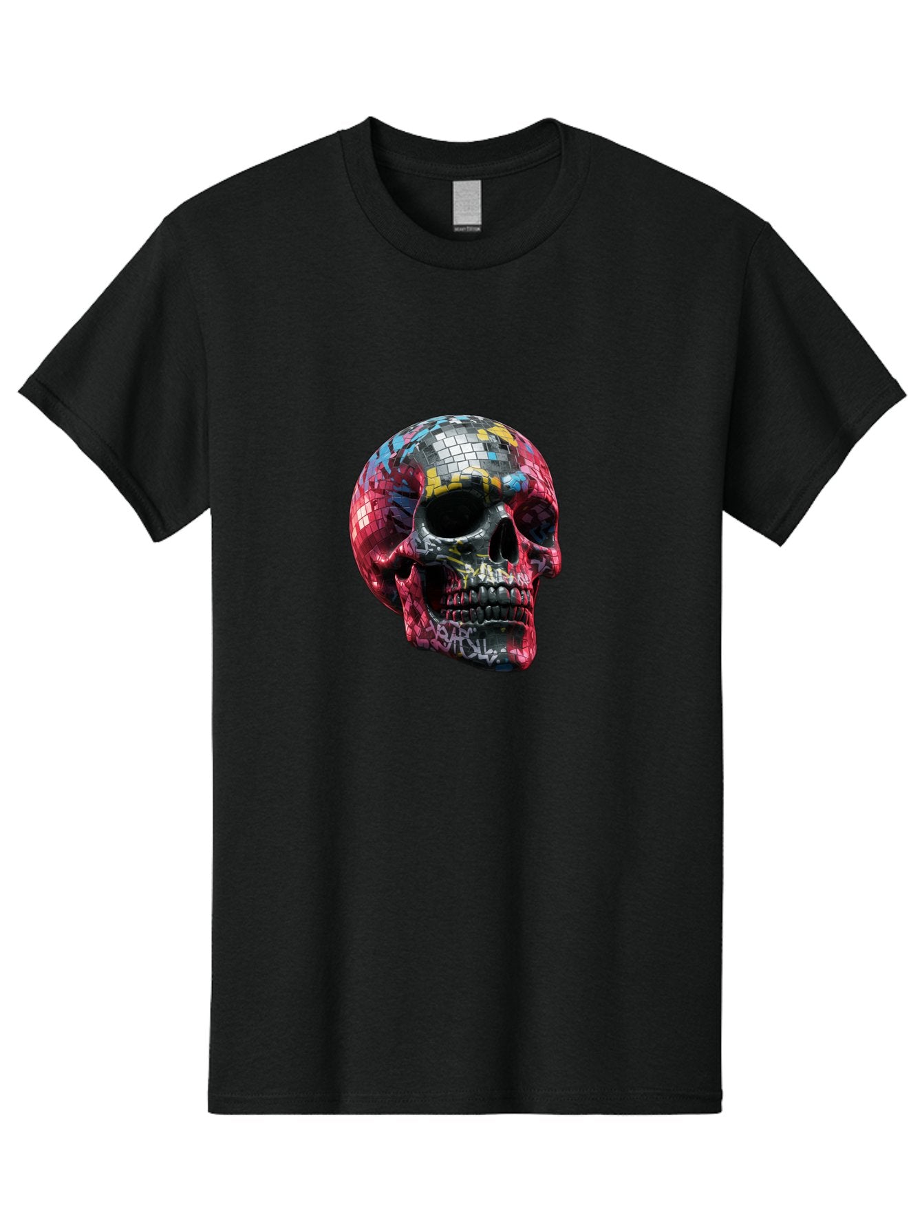 Disco-Ball-Skull-3 Men'S Graphic Tee, 100% Cotton, Comfortable Casual Summer Wear, Machine Washable, Vintage Camera, Old Camera, Antique Camera, Black Camera, Classic Photography, Photography Equipment, Nostalgic Device, Film Camera, Bak423 5