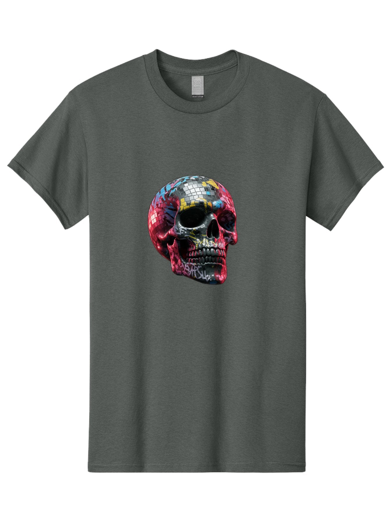 Disco-Ball-Skull-3 Men'S Graphic Tee, 100% Cotton, Comfortable Casual Summer Wear, Machine Washable, Vintage Camera, Old Camera, Antique Camera, Black Camera, Classic Photography, Photography Equipment, Nostalgic Device, Film Camera, Bak423 15