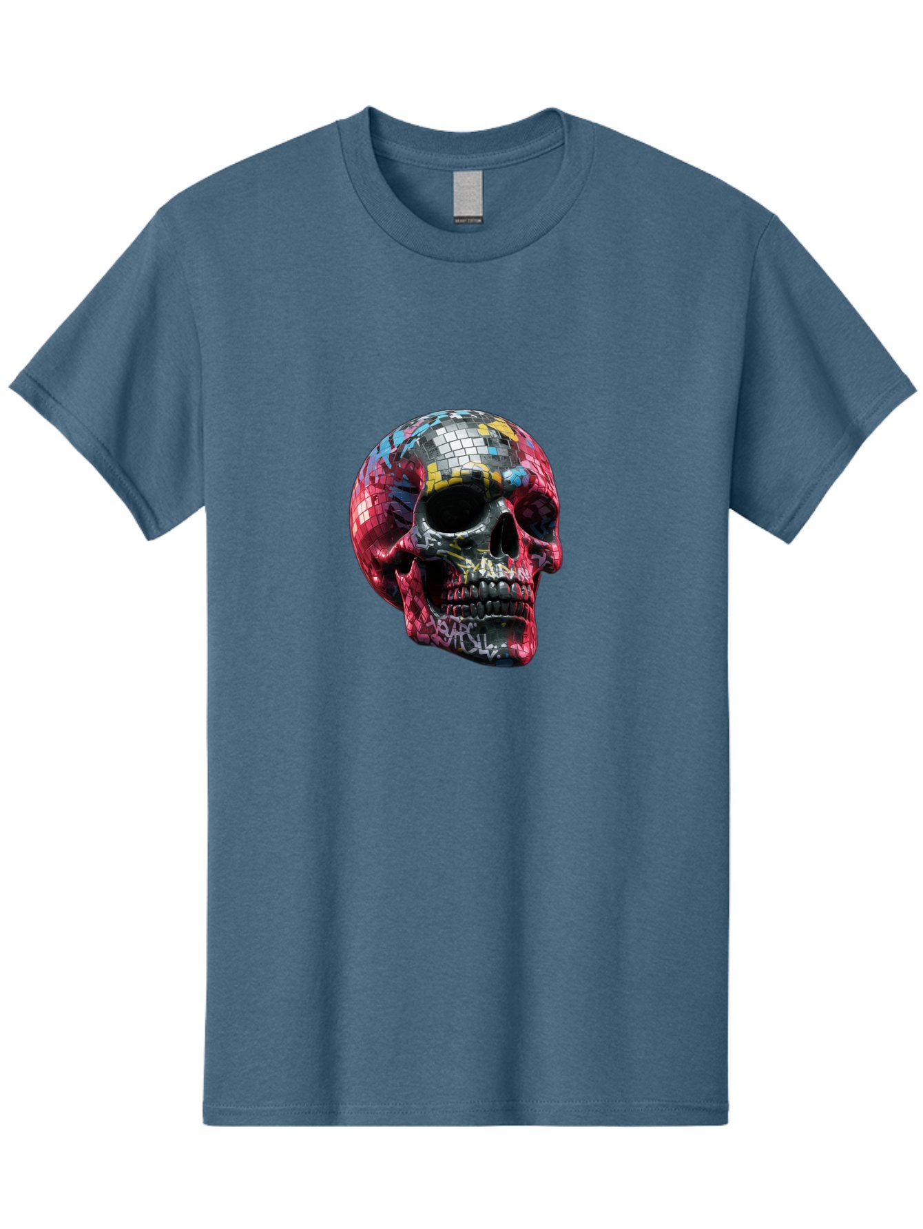 Disco-Ball-Skull-3 Men'S Graphic Tee, 100% Cotton, Comfortable Casual Summer Wear, Machine Washable, Vintage Camera, Old Camera, Antique Camera, Black Camera, Classic Photography, Photography Equipment, Nostalgic Device, Film Camera, Bak423 7
