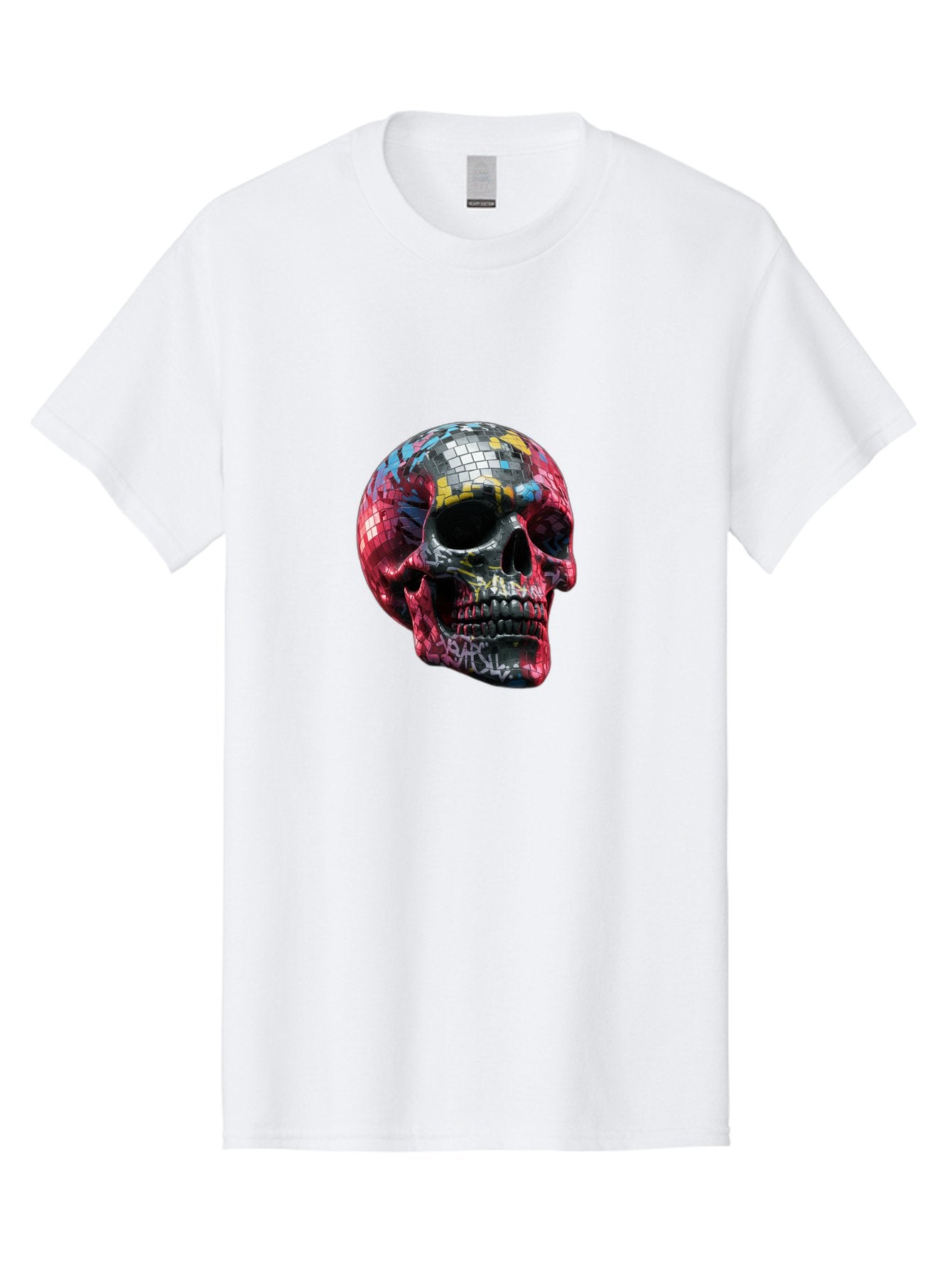 Disco-Ball-Skull-3 Men'S Graphic Tee, 100% Cotton, Comfortable Casual Summer Wear, Machine Washable, Vintage Camera, Old Camera, Antique Camera, Black Camera, Classic Photography, Photography Equipment, Nostalgic Device, Film Camera, Bak423 6