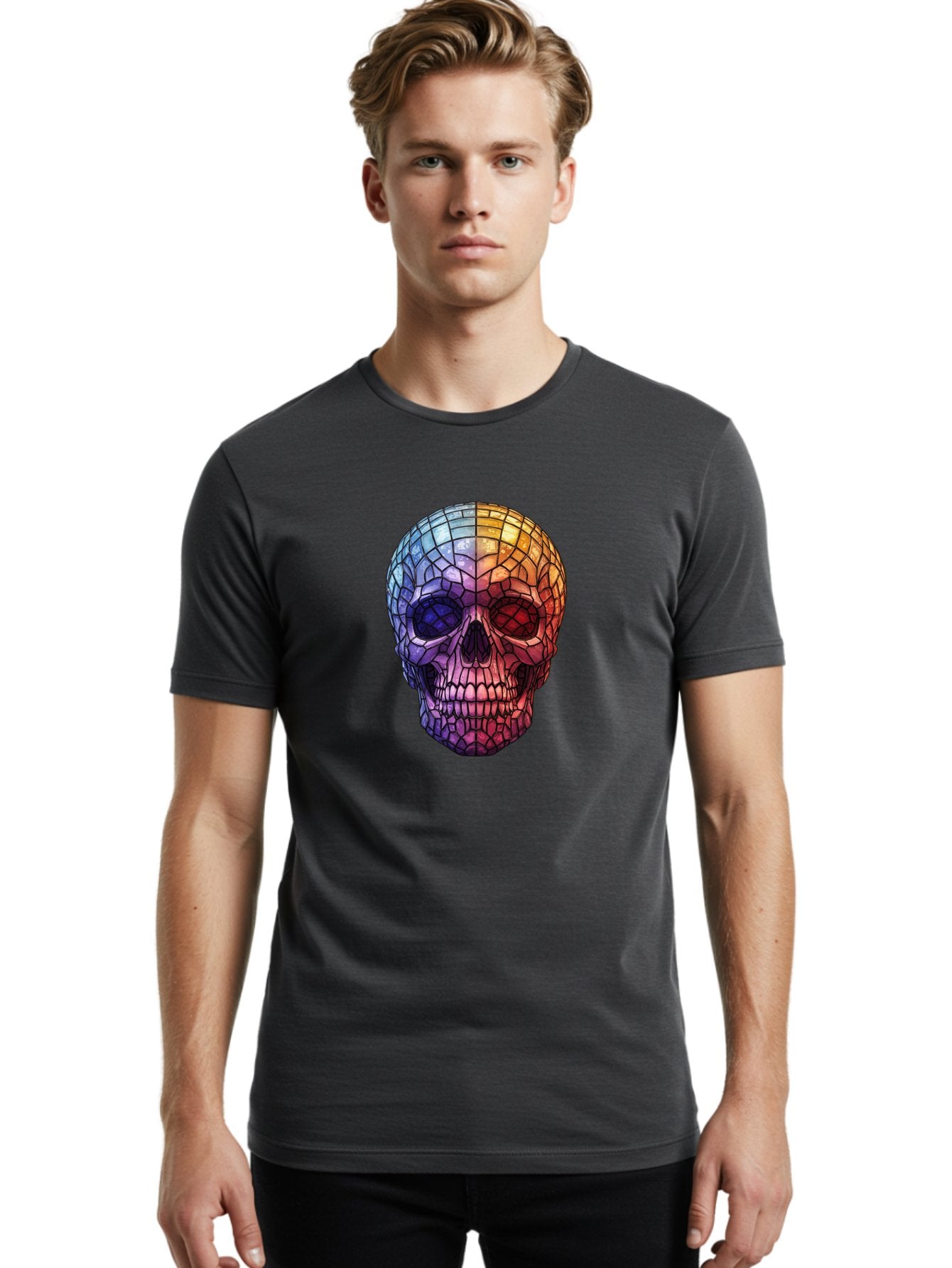 Disco-Ball-Skull-4 Men'S Graphic Tee, 100% Cotton, Comfortable Casual Summer Wear, Machine Washable, Vintage Camera, Old Camera, Antique Camera, Black Camera, Classic Photography, Photography Equipment, Nostalgic Device, Film Camera, Bak424 19