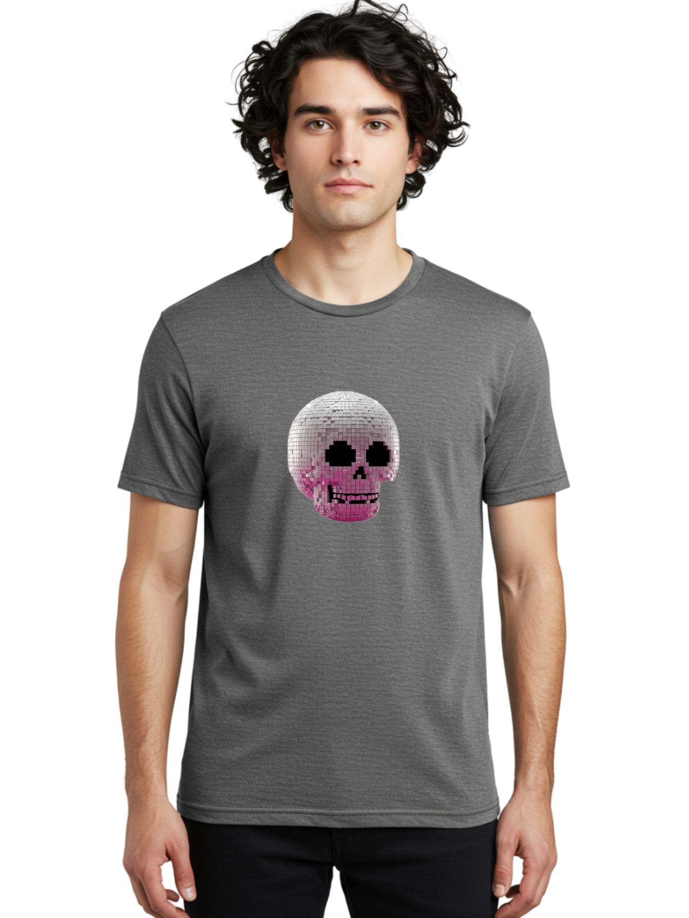 Disco-Skull-3 Men'S Graphic Tee, 100% Cotton, Comfortable Casual Summer Wear, Machine Washable, Vintage Camera, Old Camera, Antique Camera, Black Camera, Classic Photography, Photography Equipment, Nostalgic Device, Film Camera, Camera Art Bak428 27