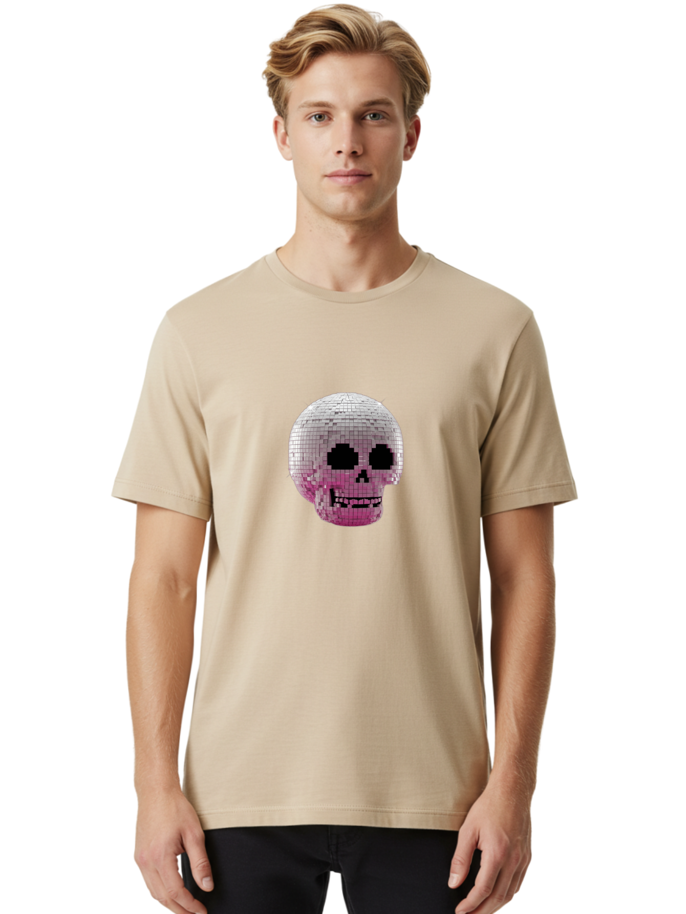 Disco-Skull-3 Men'S Graphic Tee, 100% Cotton, Comfortable Casual Summer Wear, Machine Washable, Vintage Camera, Old Camera, Antique Camera, Black Camera, Classic Photography, Photography Equipment, Nostalgic Device, Film Camera, Camera Art Bak428 16